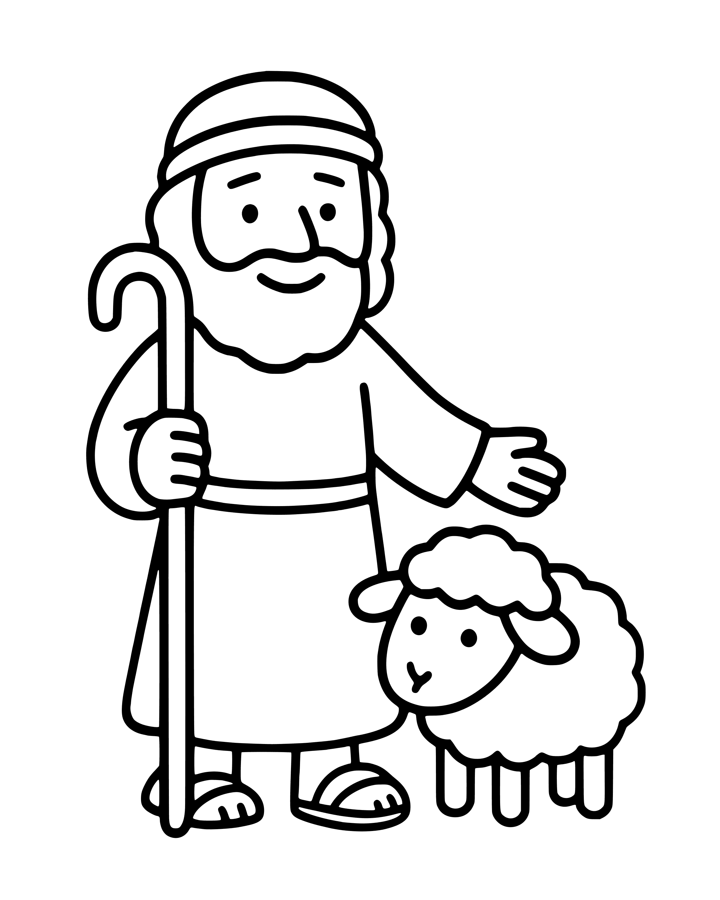 Easy Moses the Shepherd coloring page