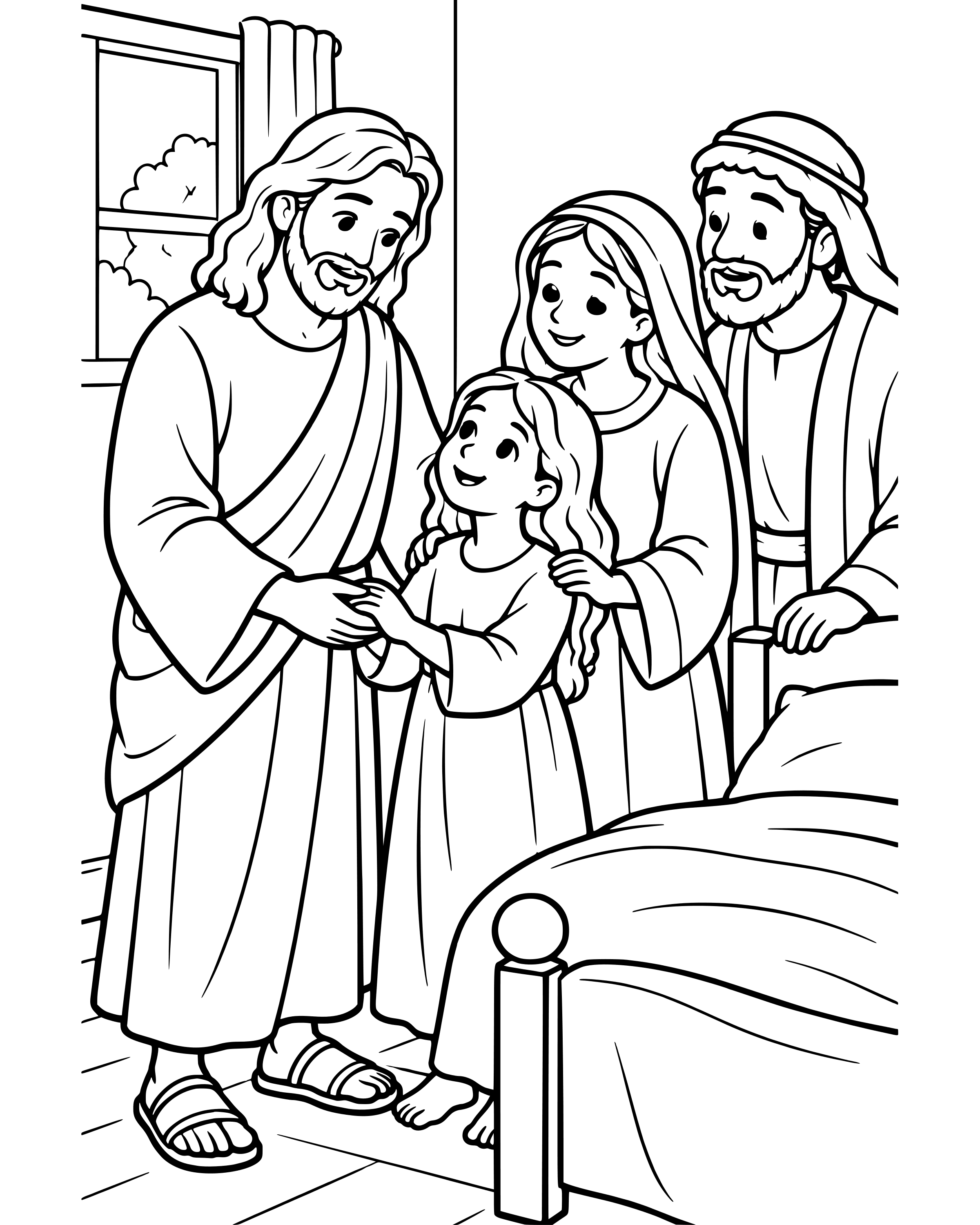 Simple Little Girl, Get Up! coloring page
