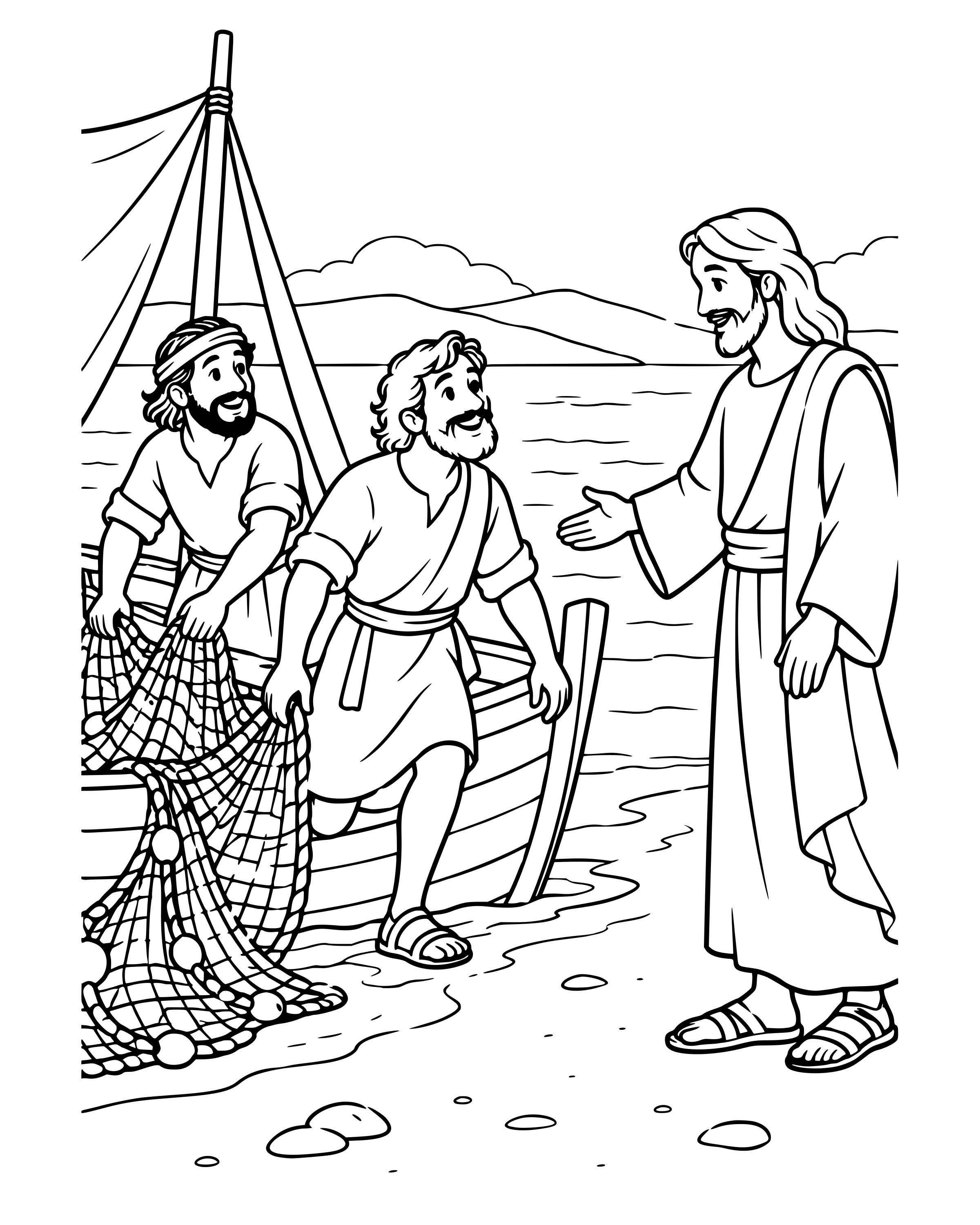 Simple Jesus Calls James and John coloring page