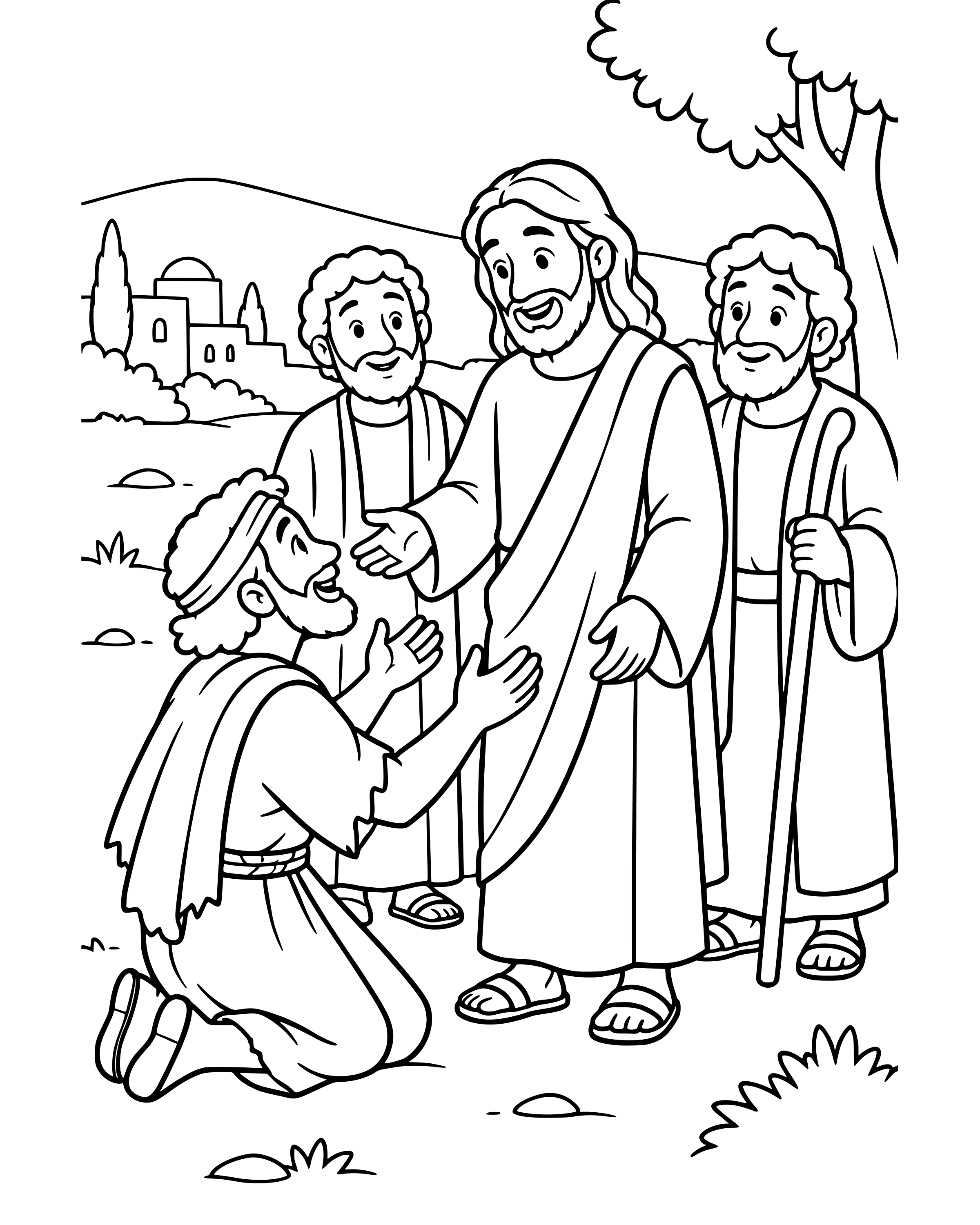 Simple One Man Comes Back to Say Thank You coloring page