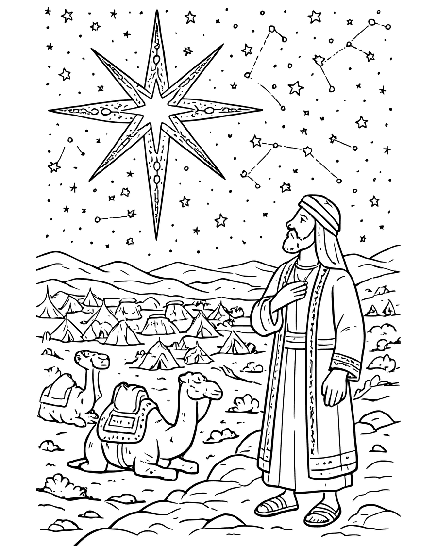 Detailed A Star Will Come coloring page for ages 8–12