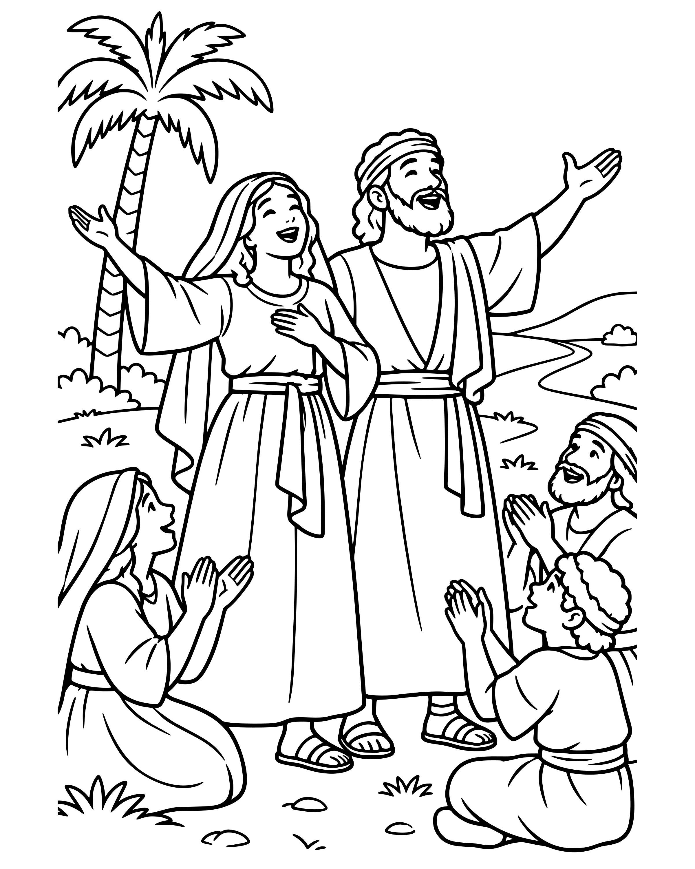Simple Deborah's Song coloring page
