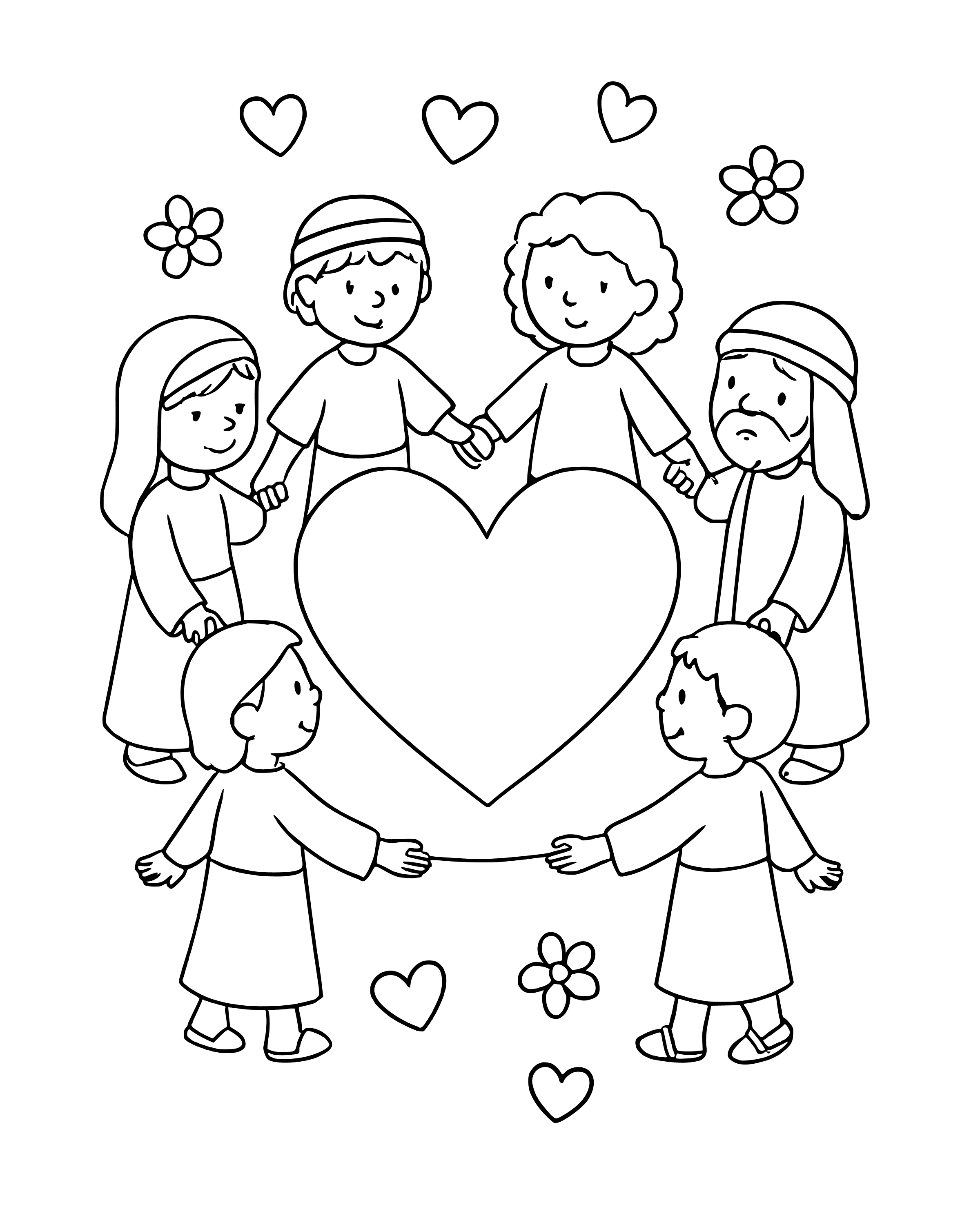 Simple Love One Another coloring page
