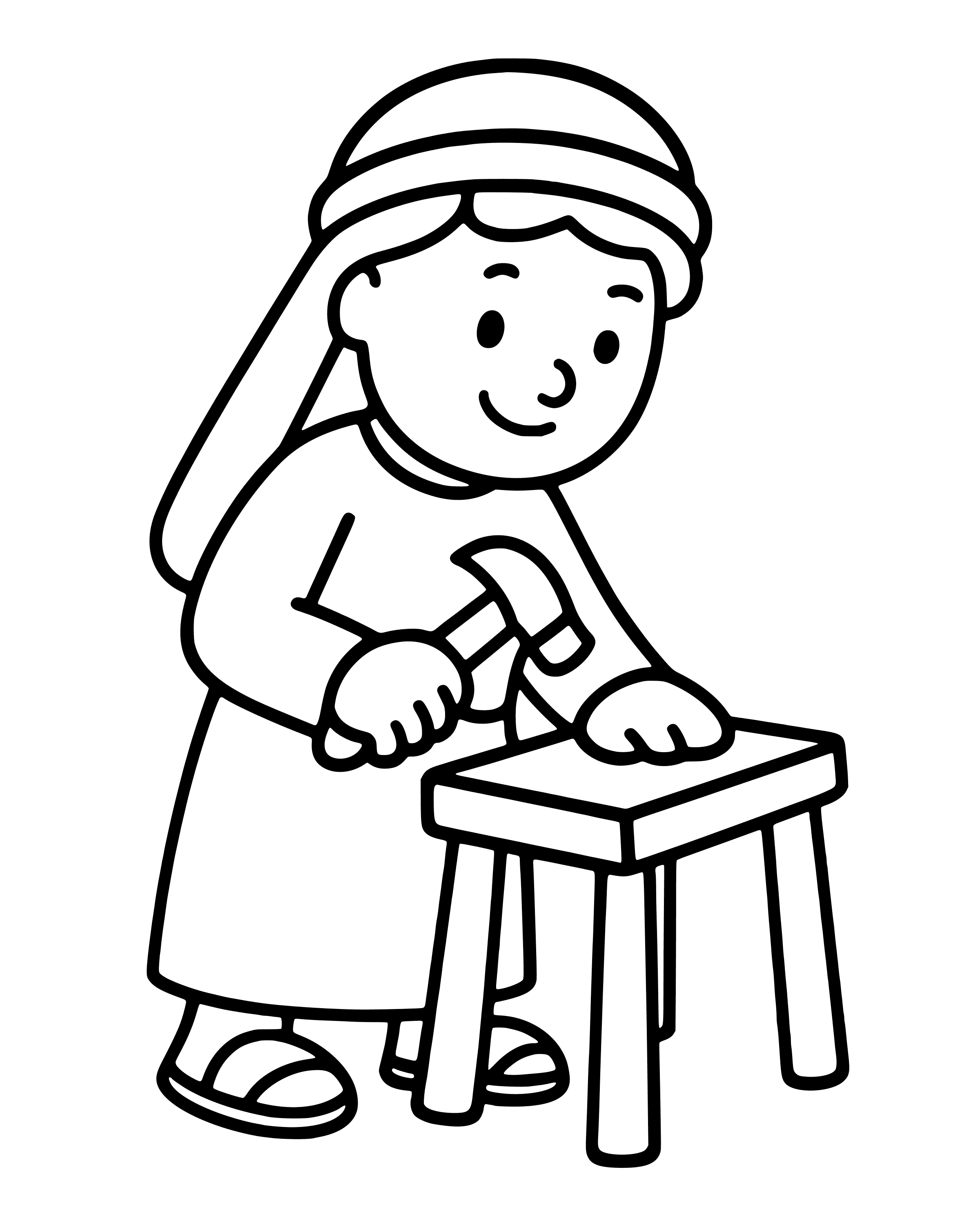 Easy Joseph the Carpenter coloring page