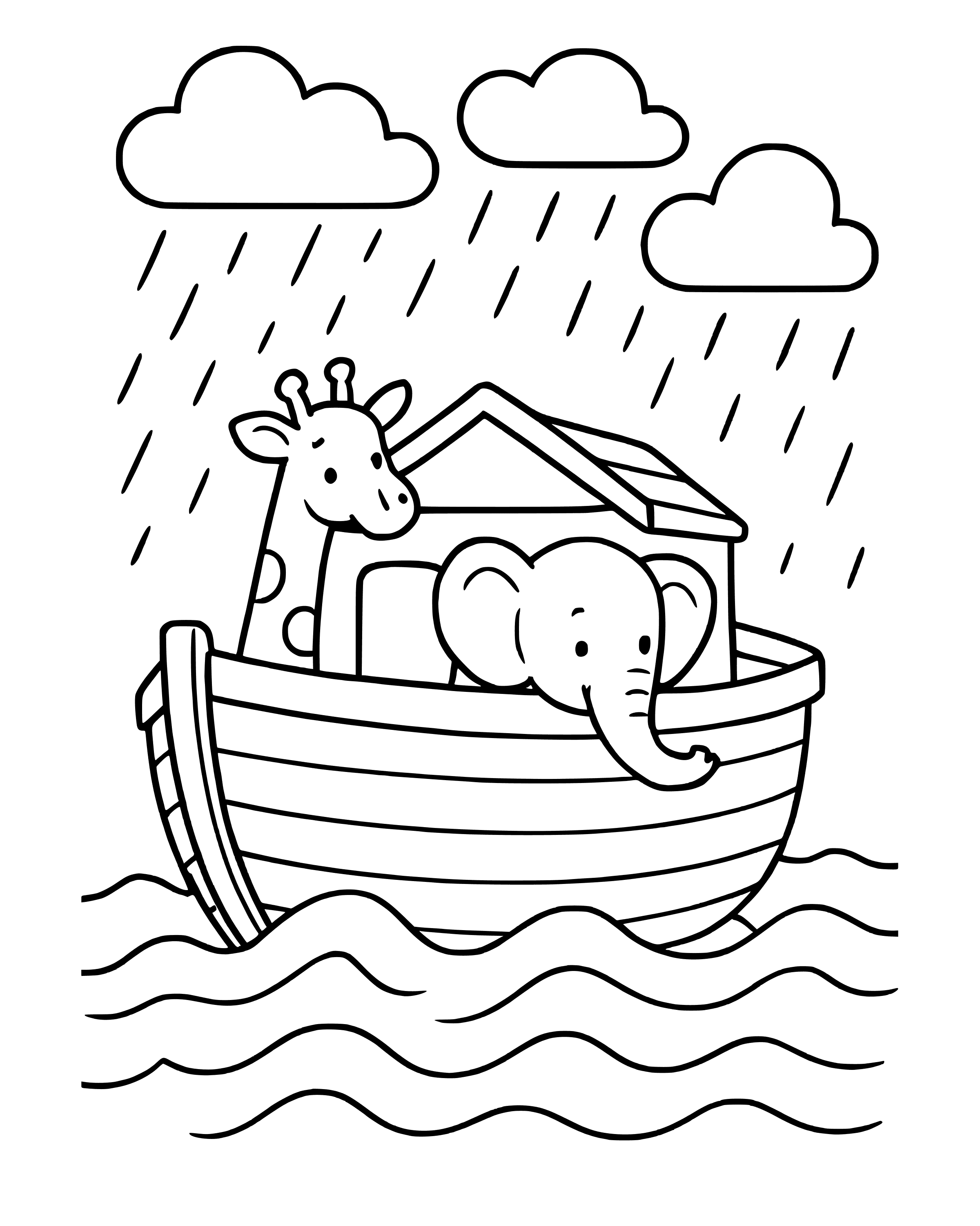 Simple Rain for Forty Days coloring page