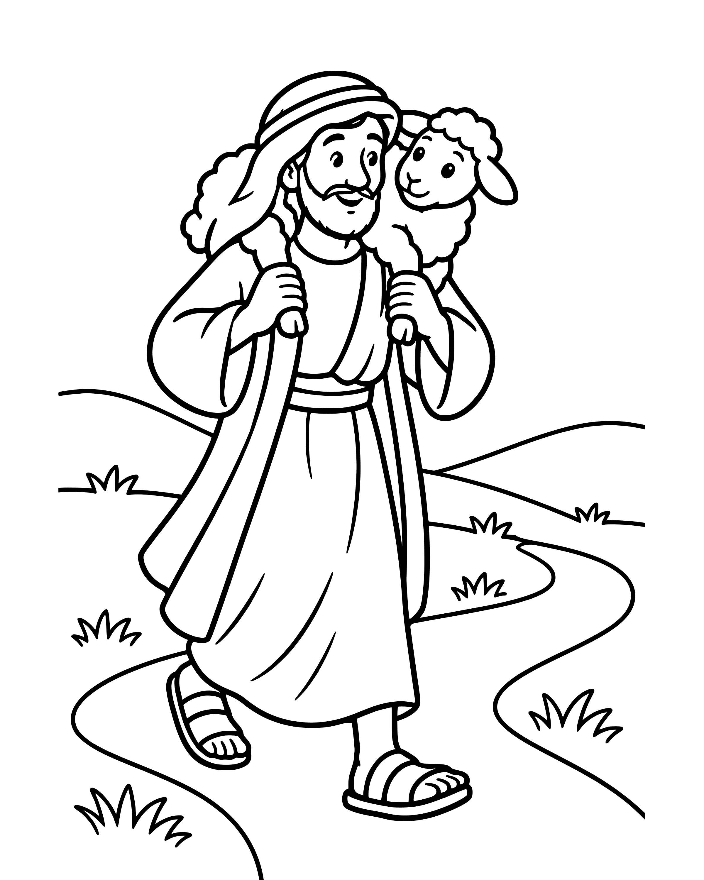 Simple The Lost Sheep Is Found coloring page