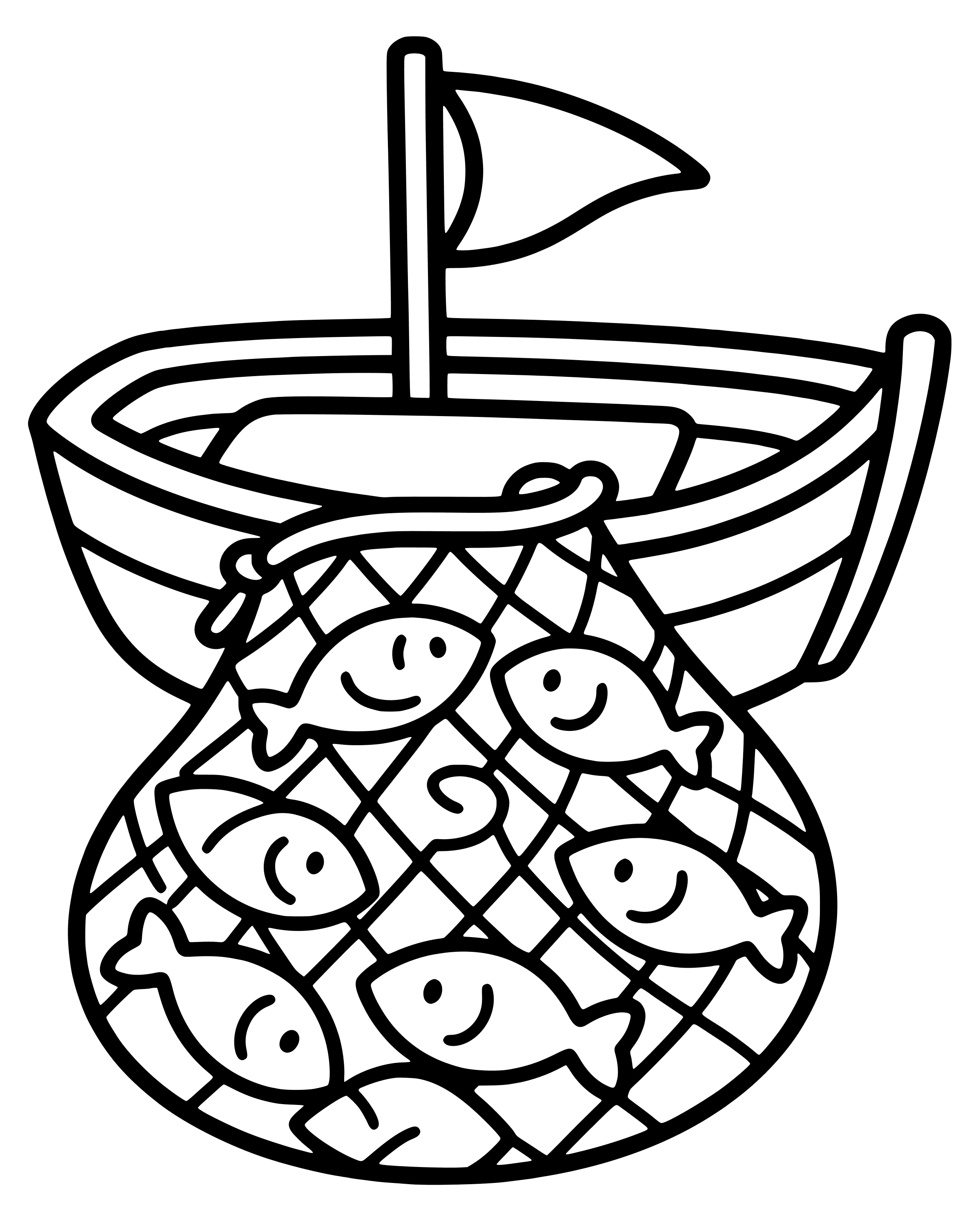 Easy The Big Catch of 153 Fish coloring page