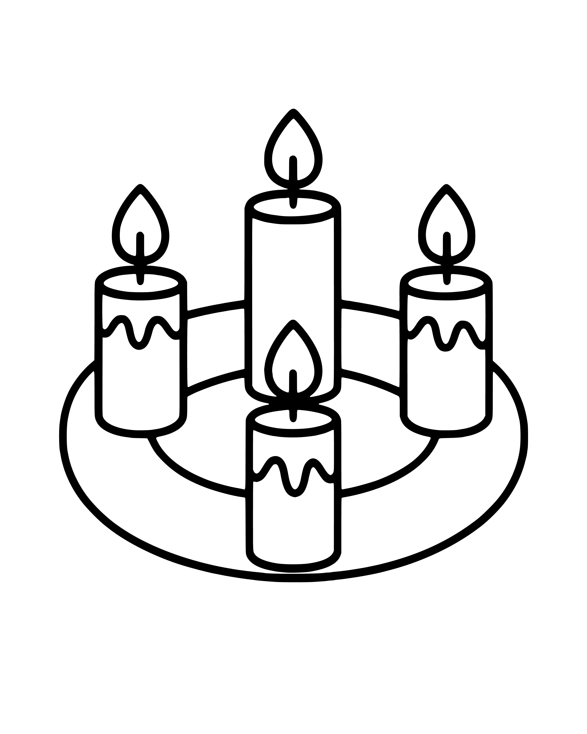 The Advent Wreath – easy printable coloring page for ages 2–4