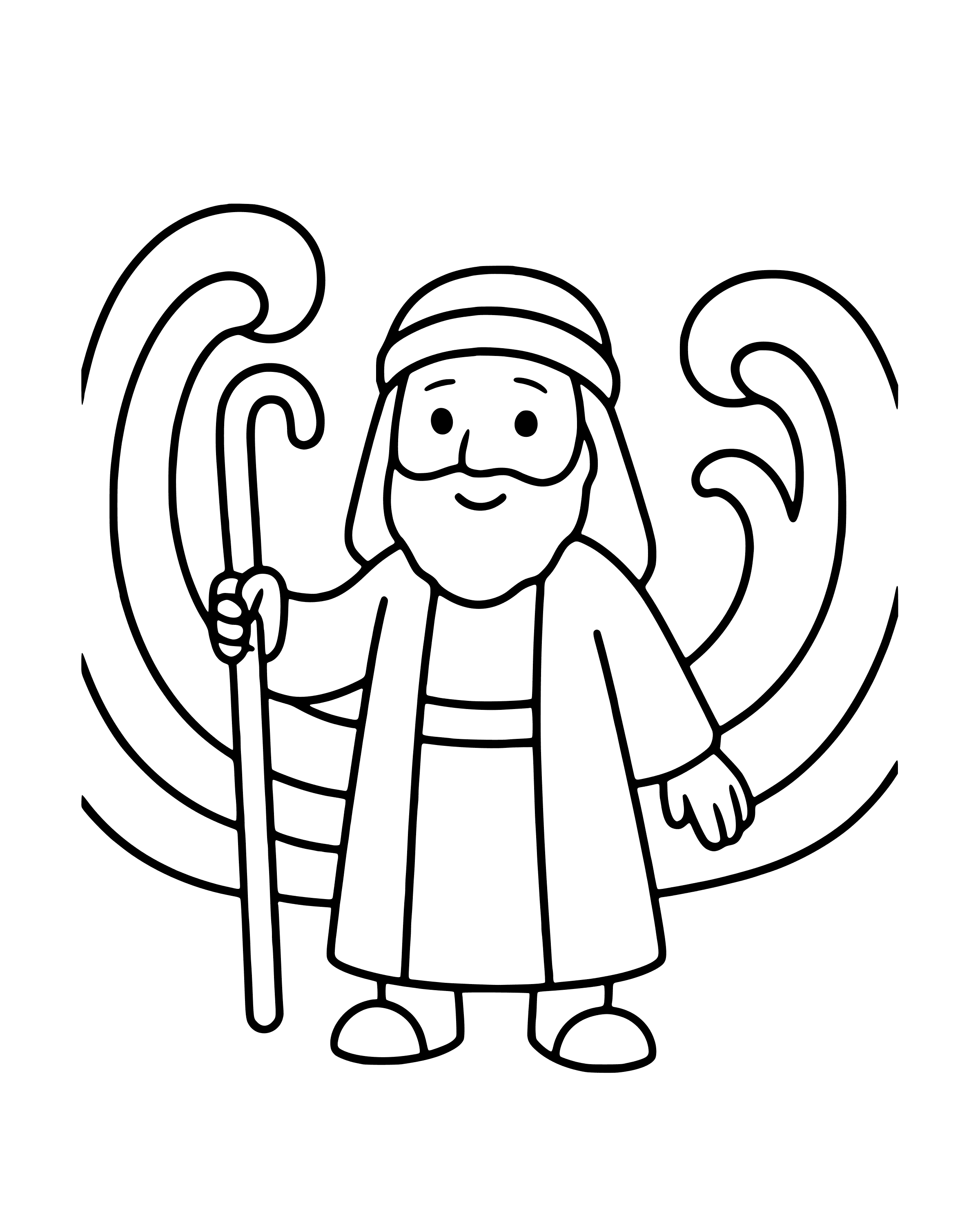 Easy Moses Parts the Red Sea coloring page