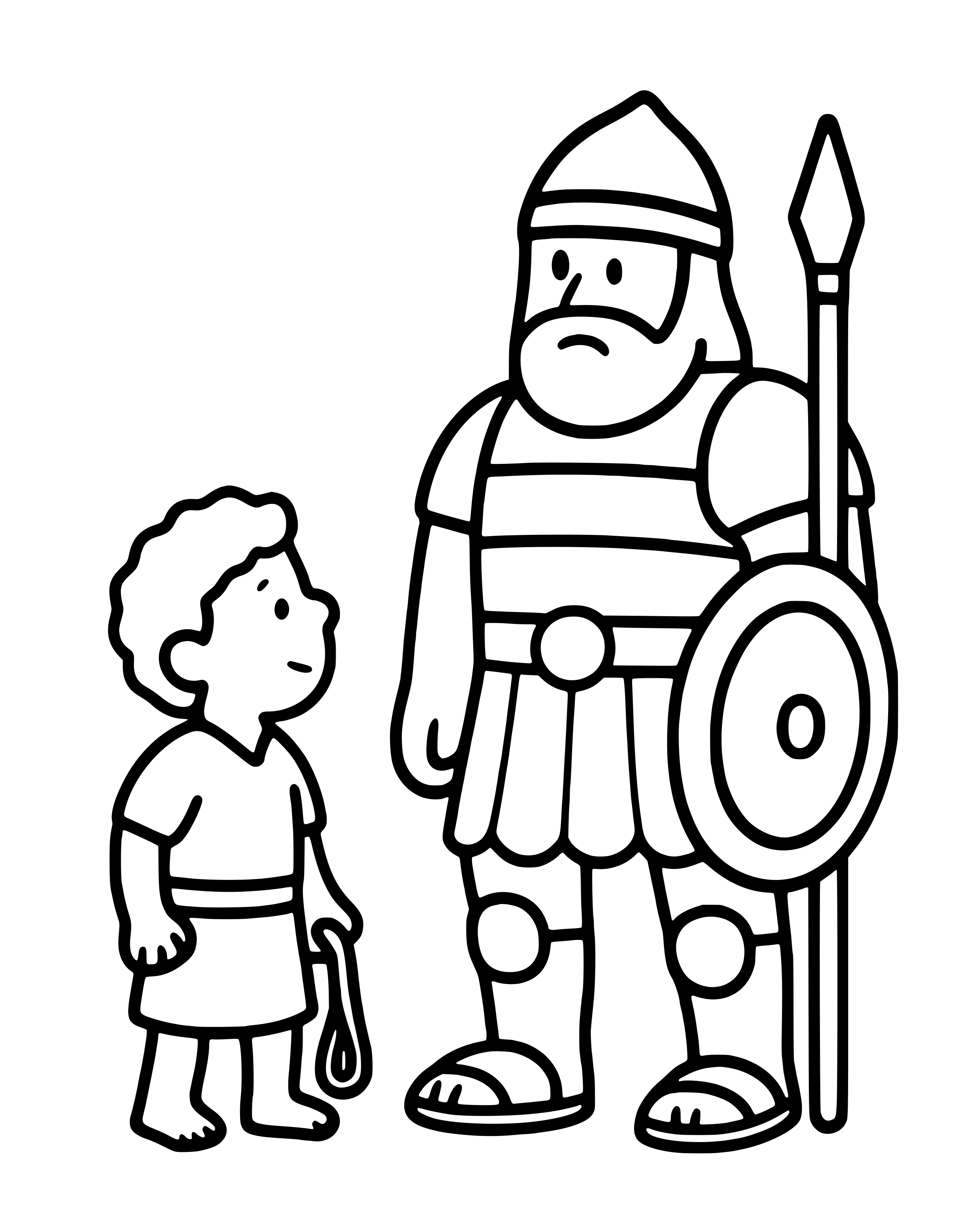 David Faces Goliath – easy printable coloring page for ages 2–4