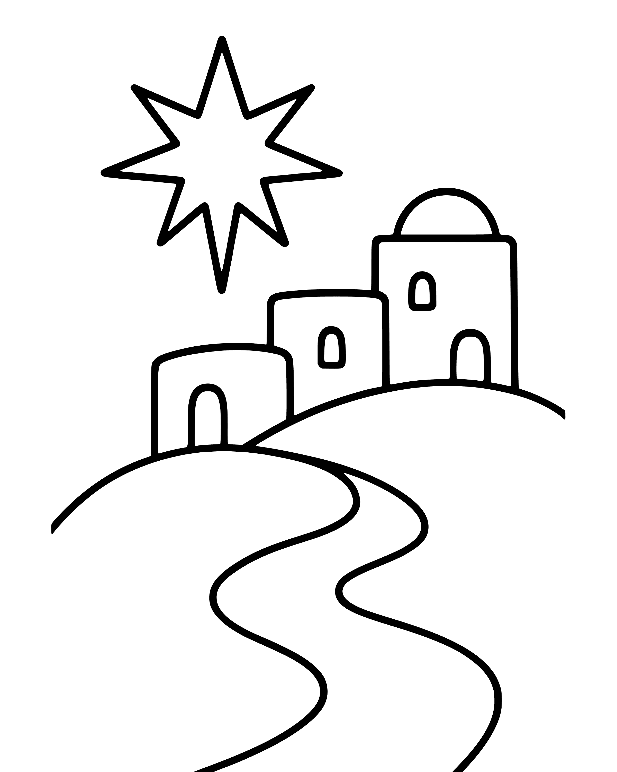 Easy The Little Town of Bethlehem coloring page