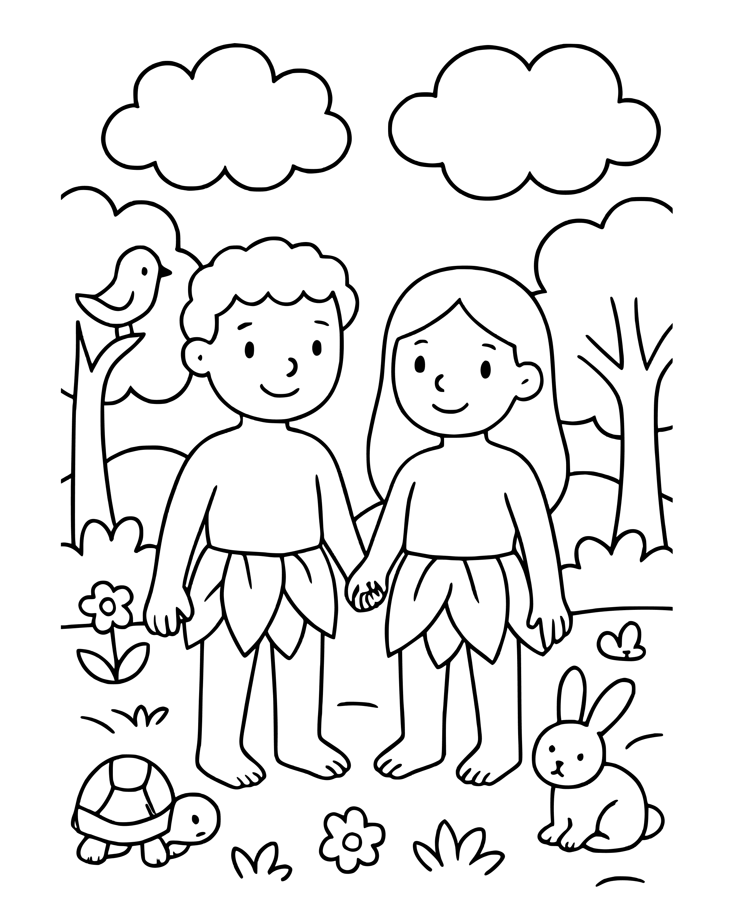 Simple Day 6: God Makes People coloring page