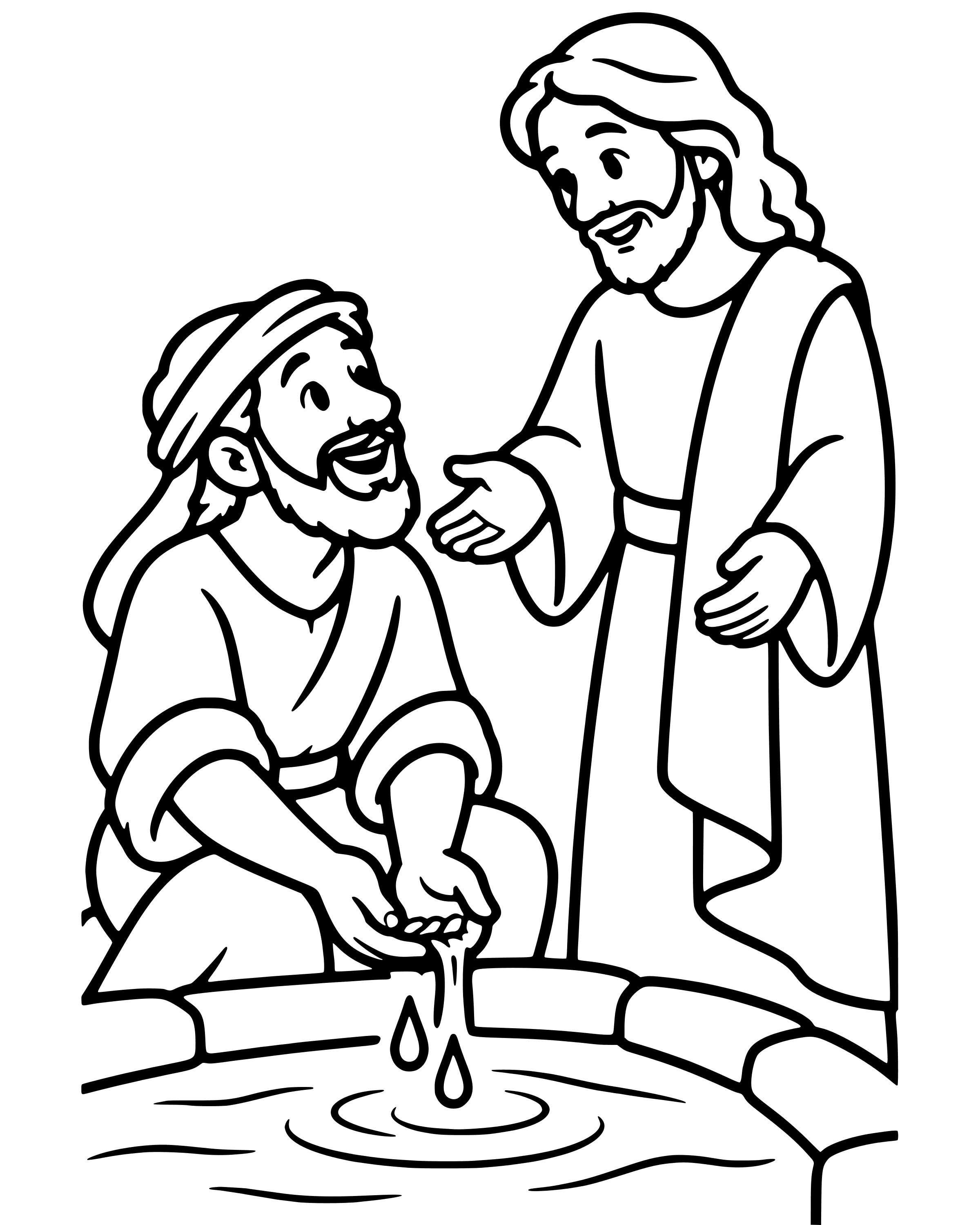 Easy Jesus Heals a Man Born Blind coloring page