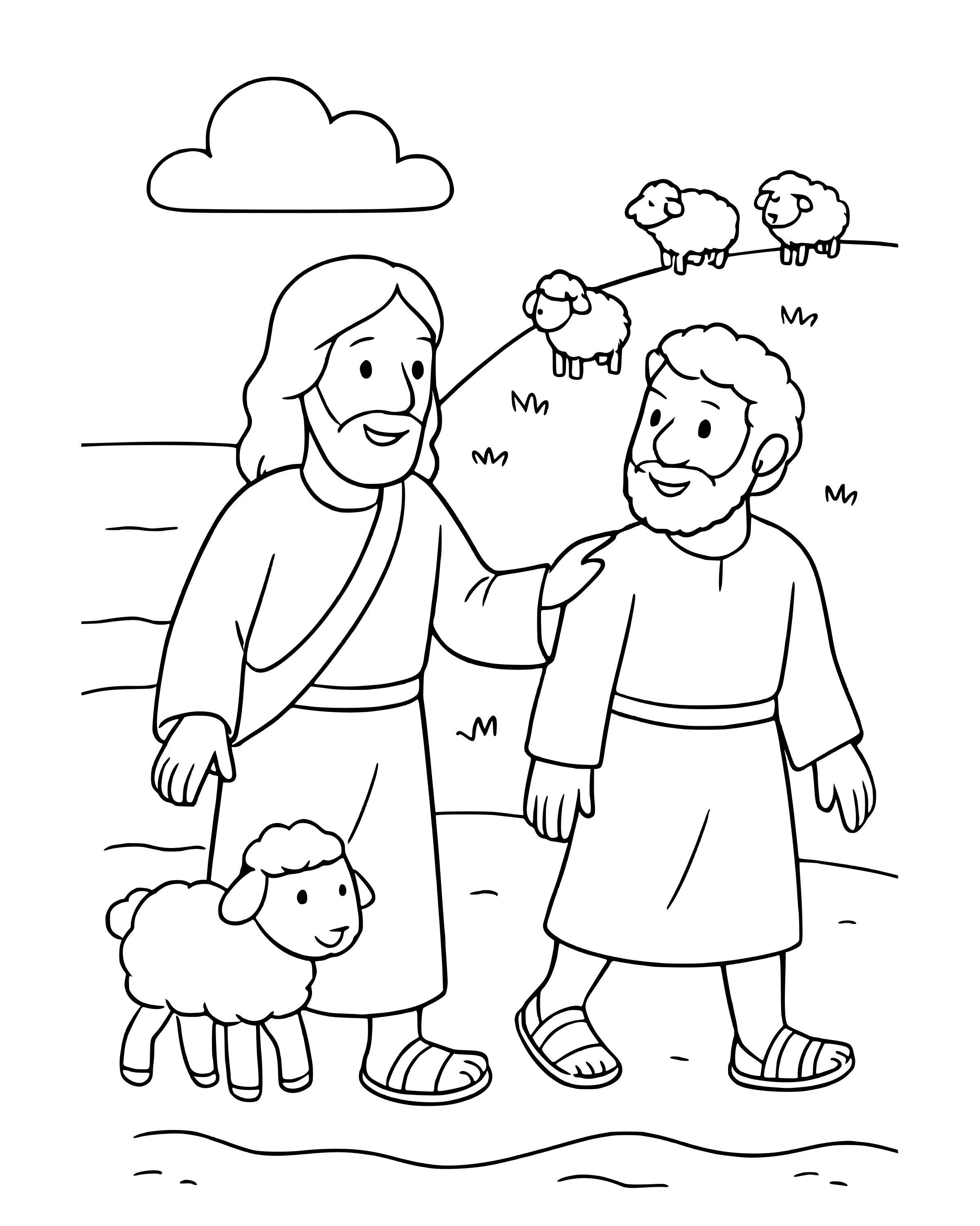 Simple Peter, Do You Love Me? coloring page