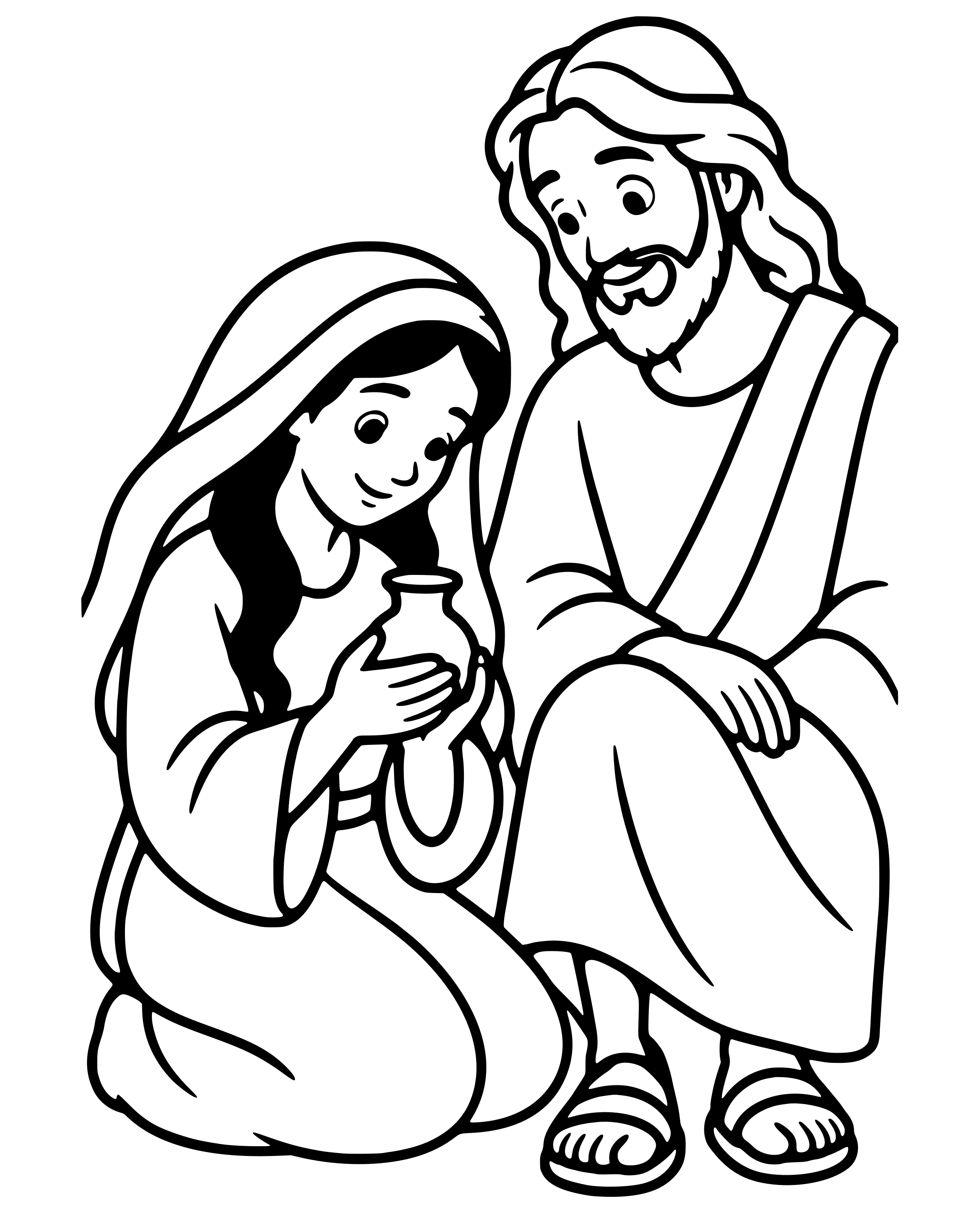 Easy Mary Pours Perfume on Jesus' Feet coloring page