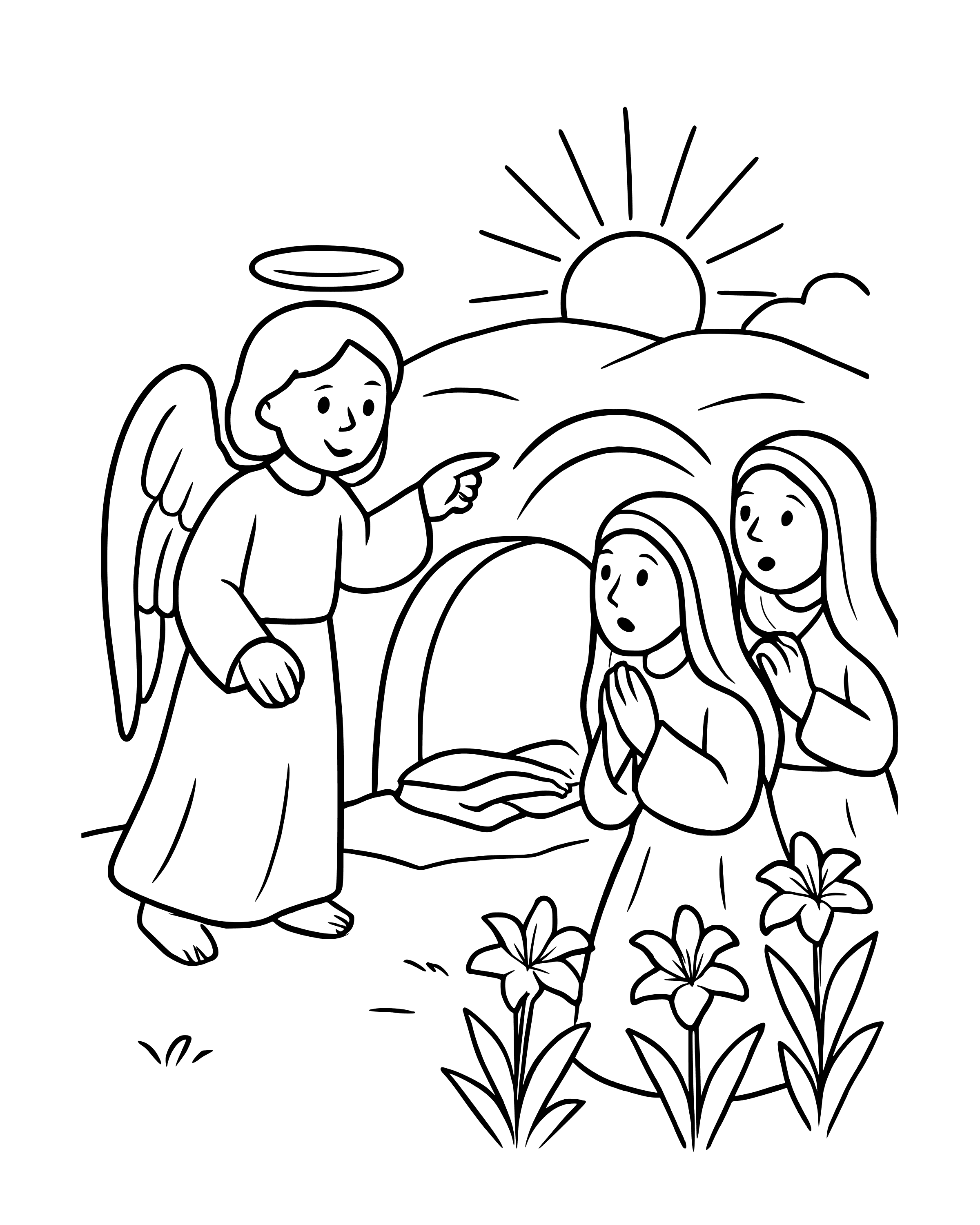 Simple He Is Risen! coloring page