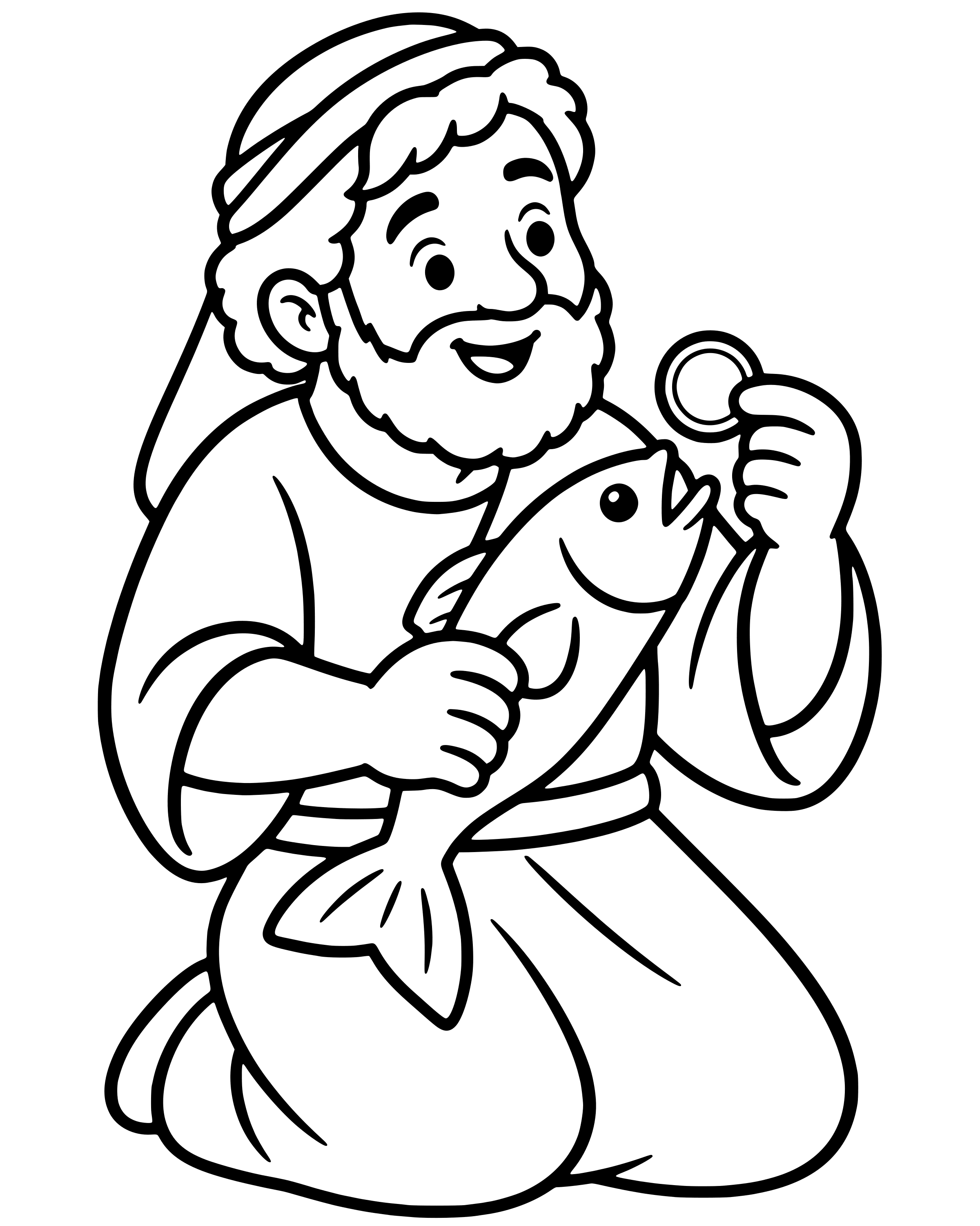 Easy The Coin in the Fish's Mouth coloring page