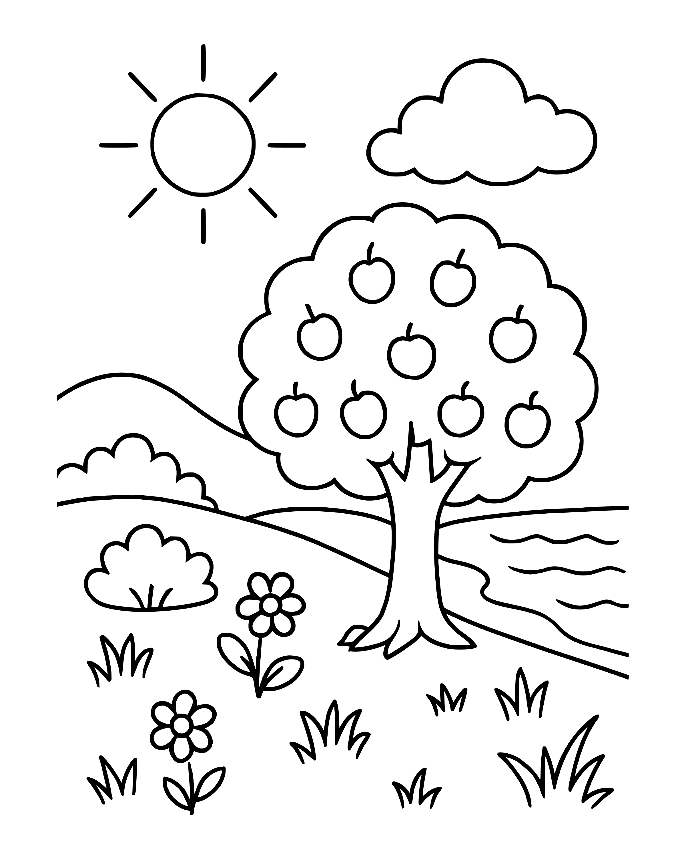 Simple Day 3: Land, Seas and Plants coloring page