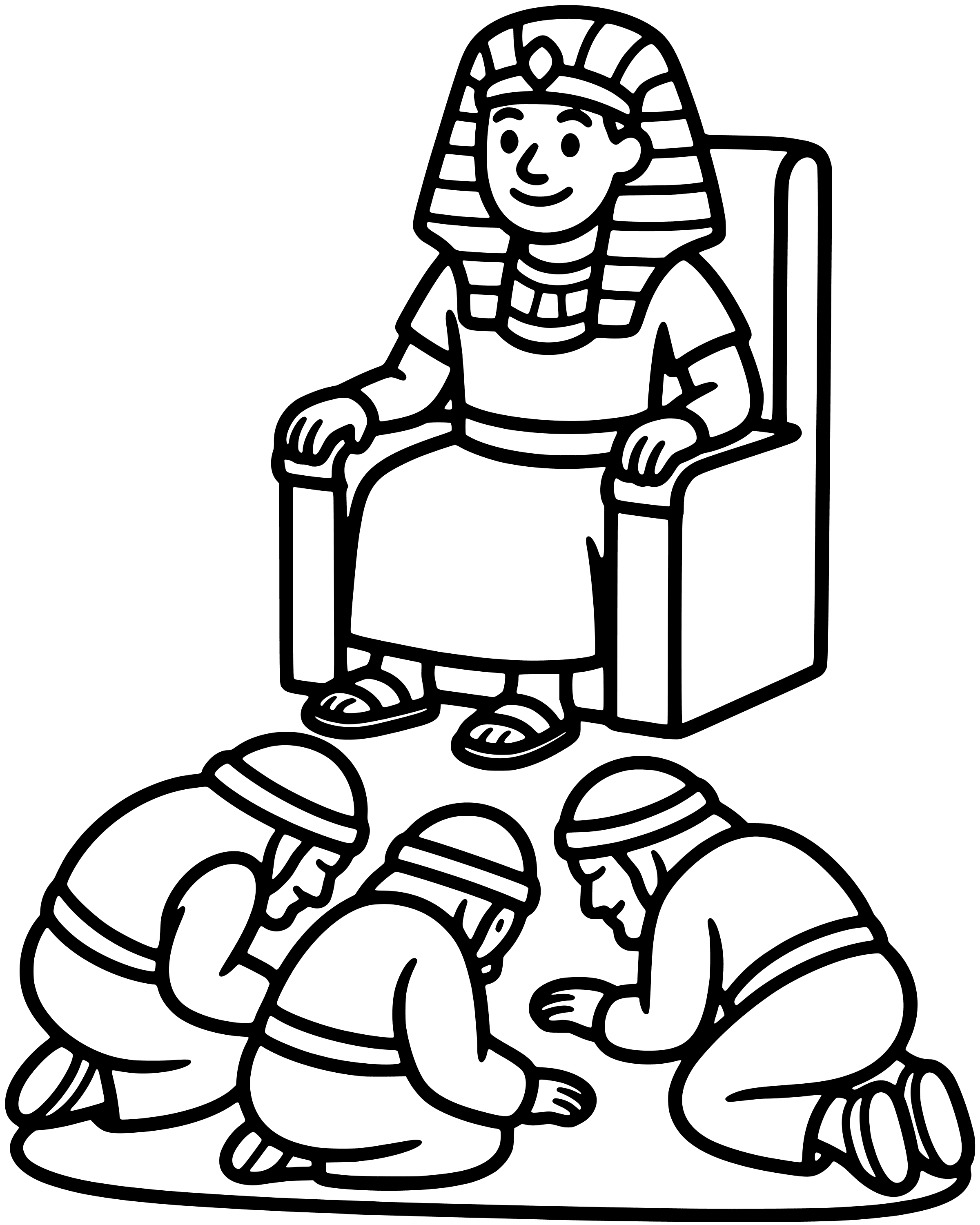 Joseph's Brothers Come to Egypt, easy printable coloring page for ages 2–4