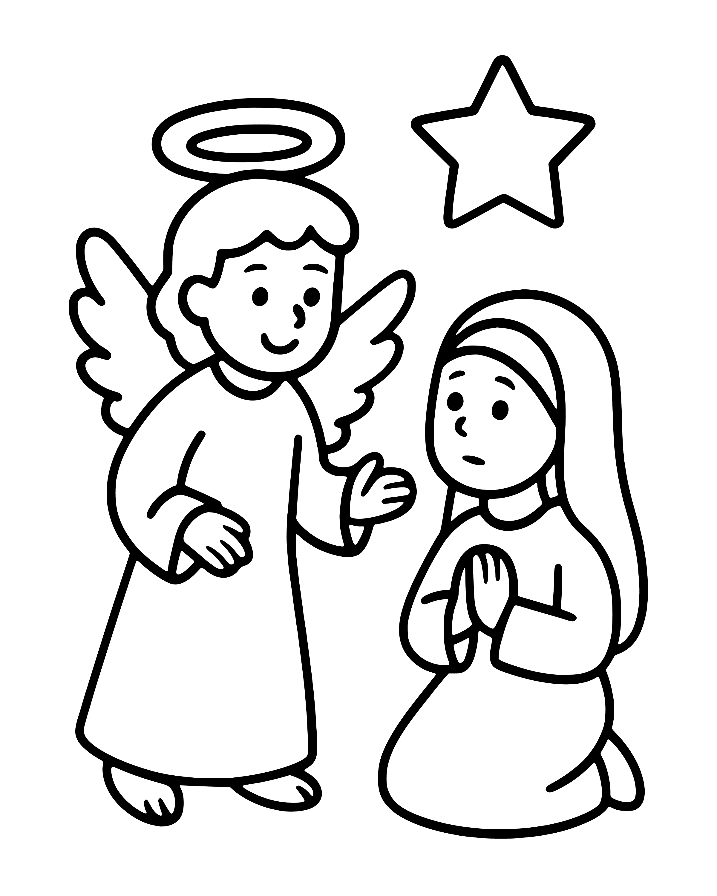 Easy The Angel Gabriel Visits Mary coloring page