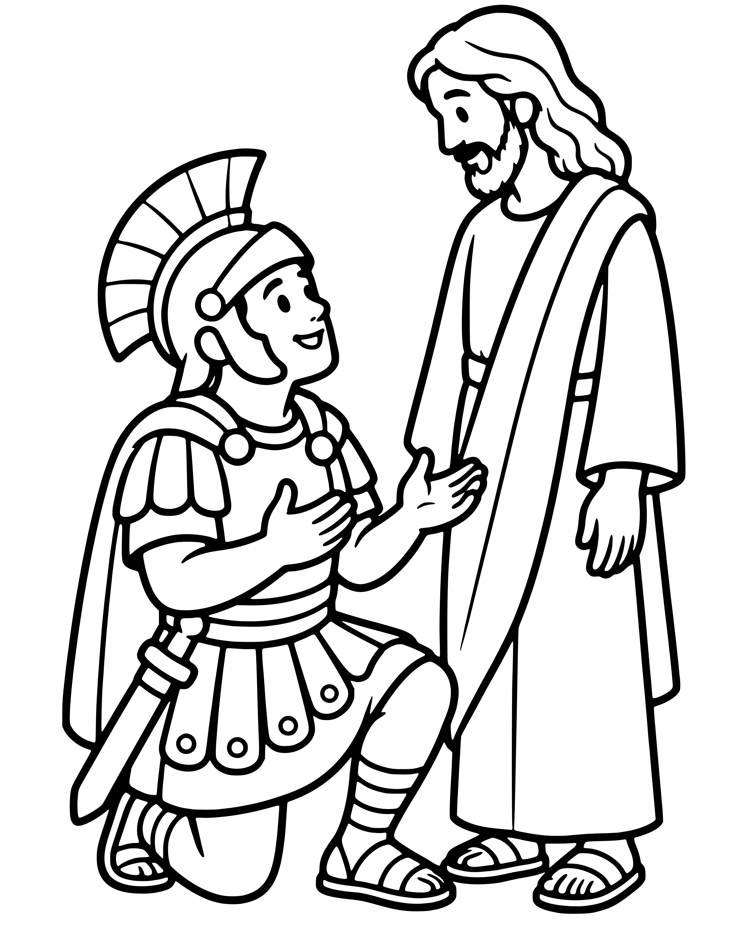 Easy The Roman Officer's Faith coloring page