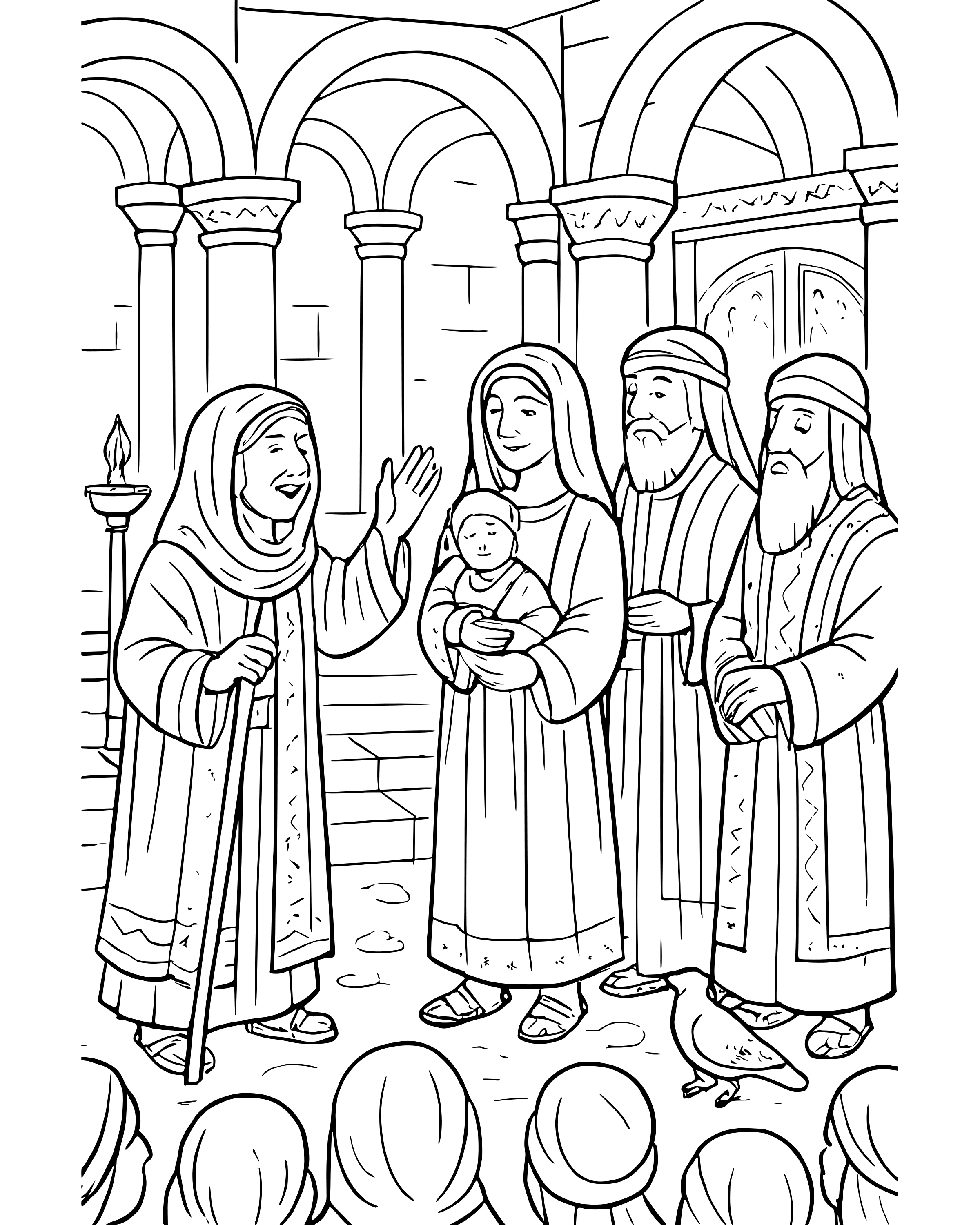 Detailed Anna Thanks God for Jesus coloring page