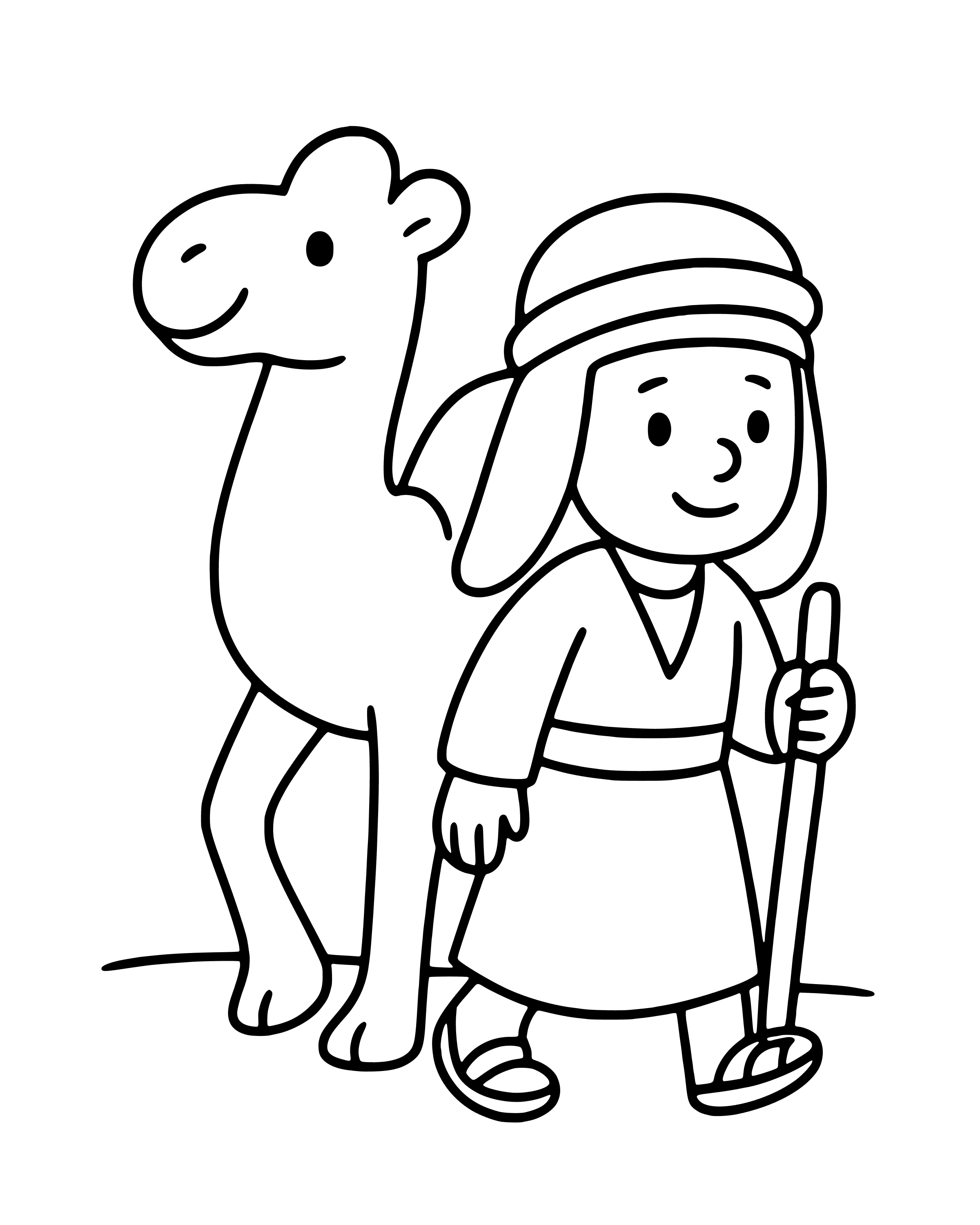 Easy Joseph Goes to Egypt coloring page