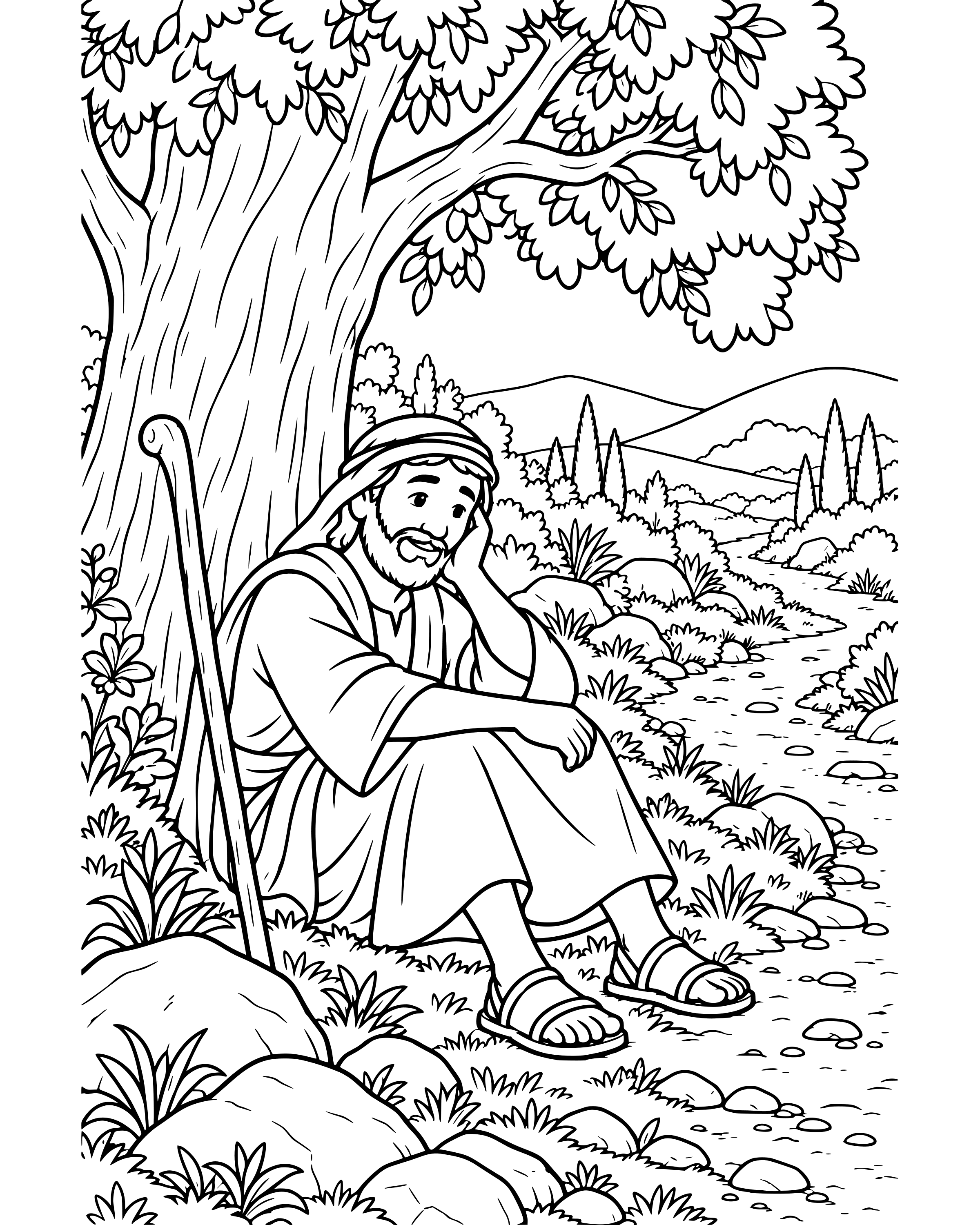 Detailed The Hurt Traveler coloring page