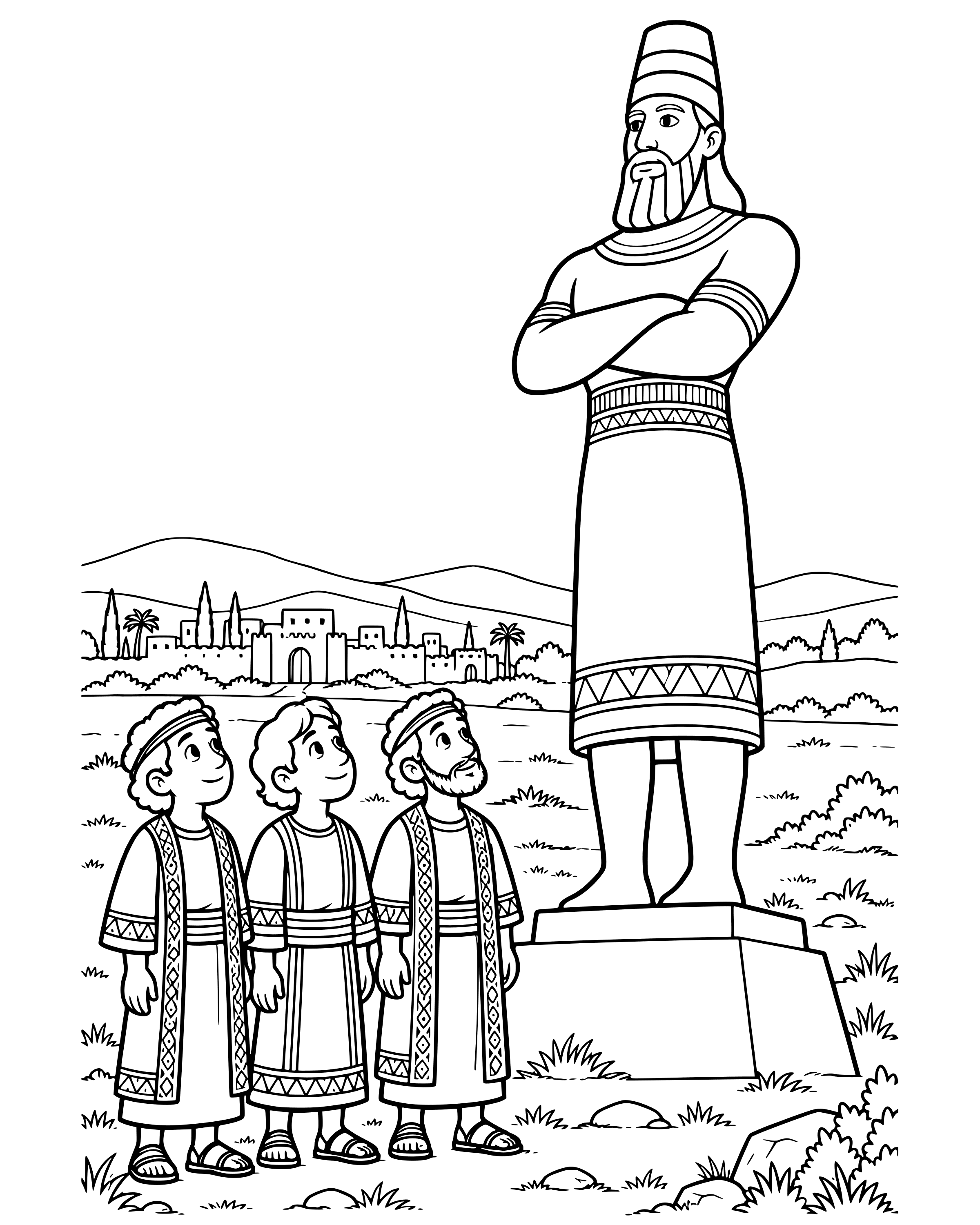 Detailed The King's Golden Statue coloring page