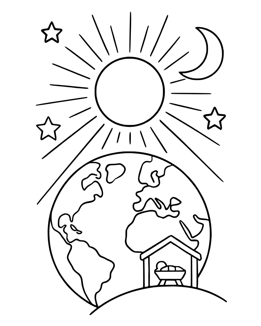 Simple In the Beginning Was the Word coloring page