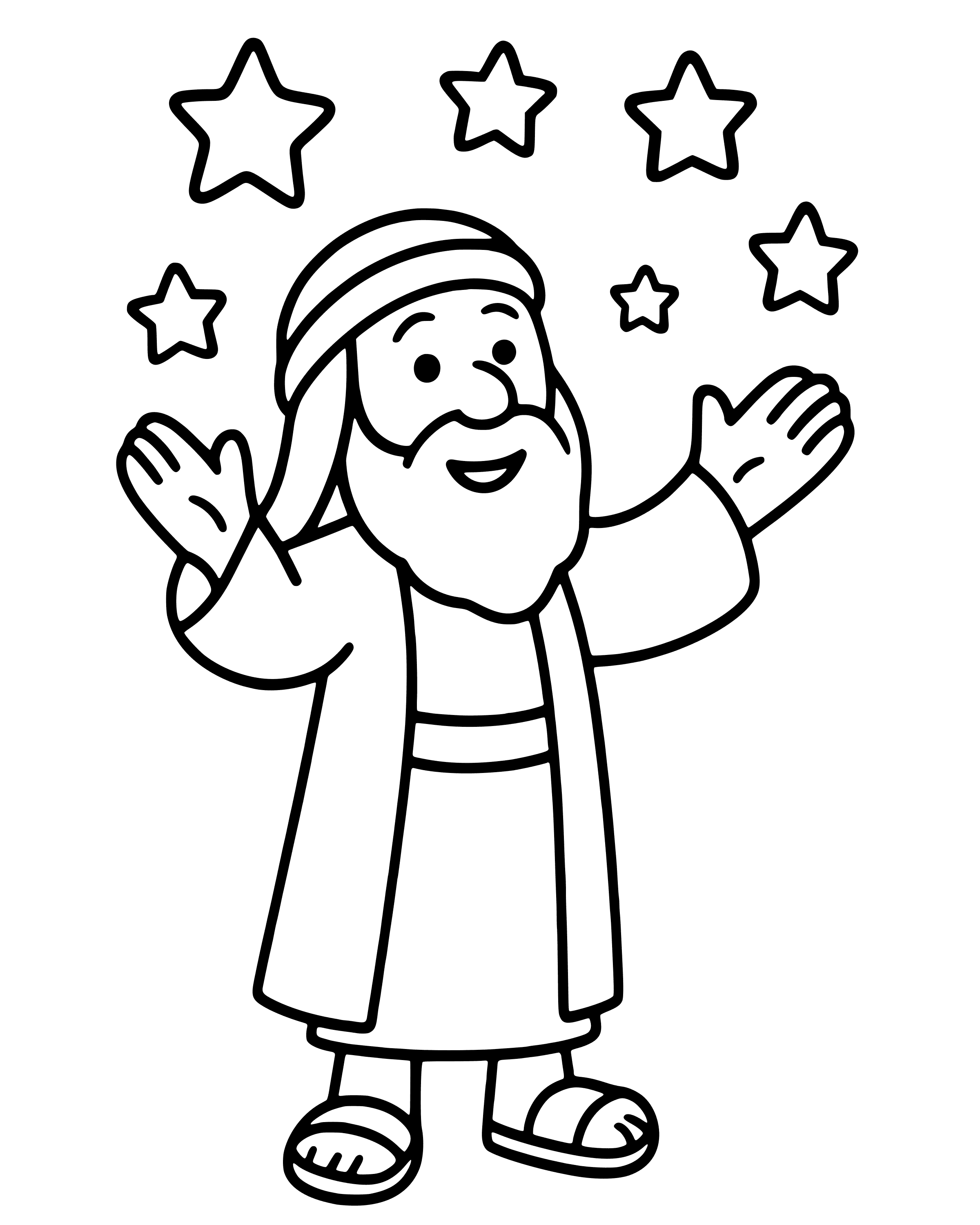 Easy Abraham Counts the Stars coloring page