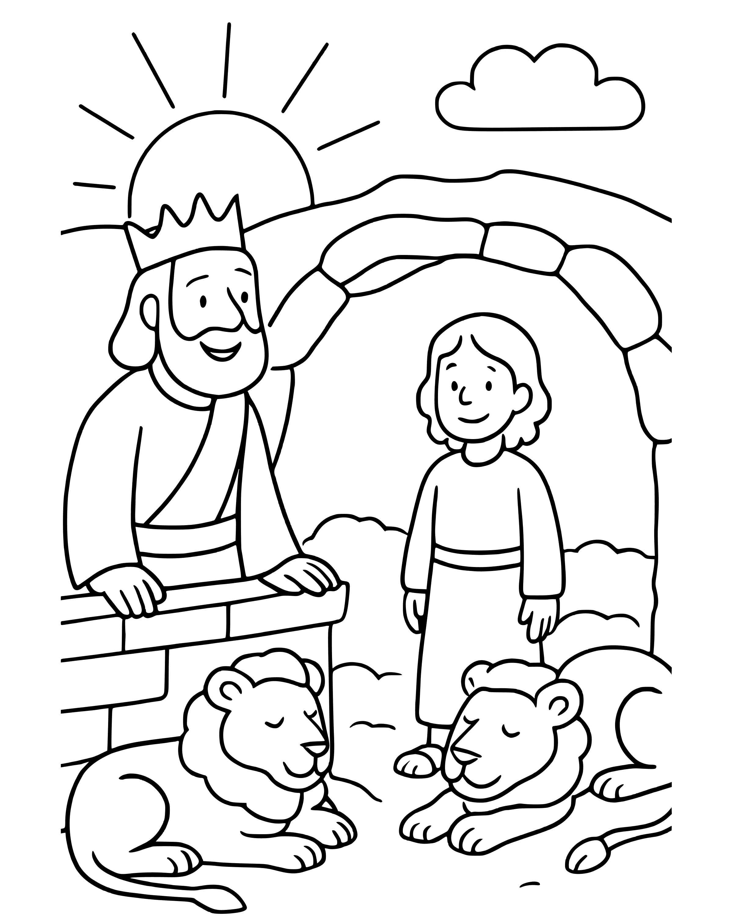 Simple The King Finds Daniel Safe coloring page