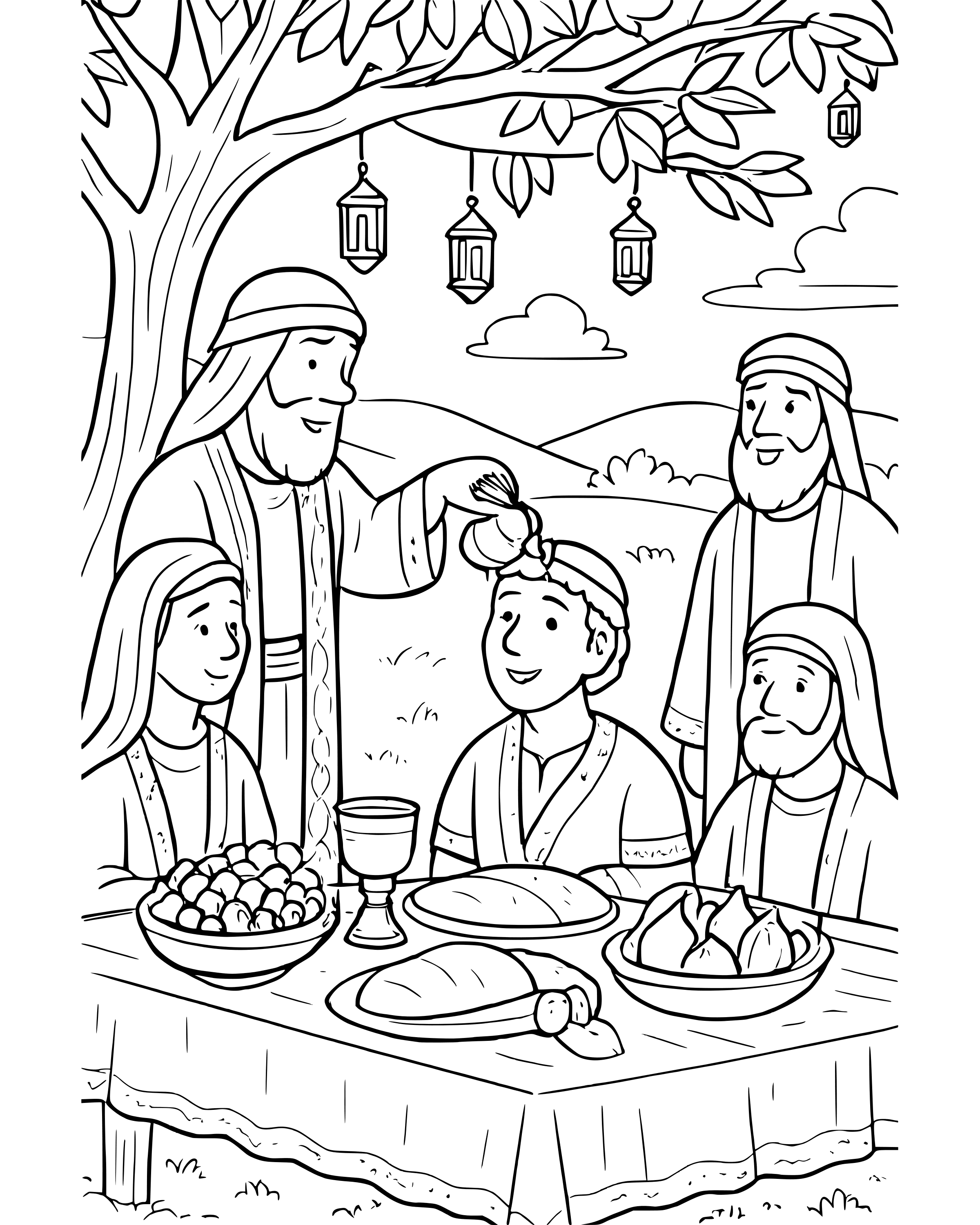 My Cup Overflows – detailed printable coloring page for ages 8–12