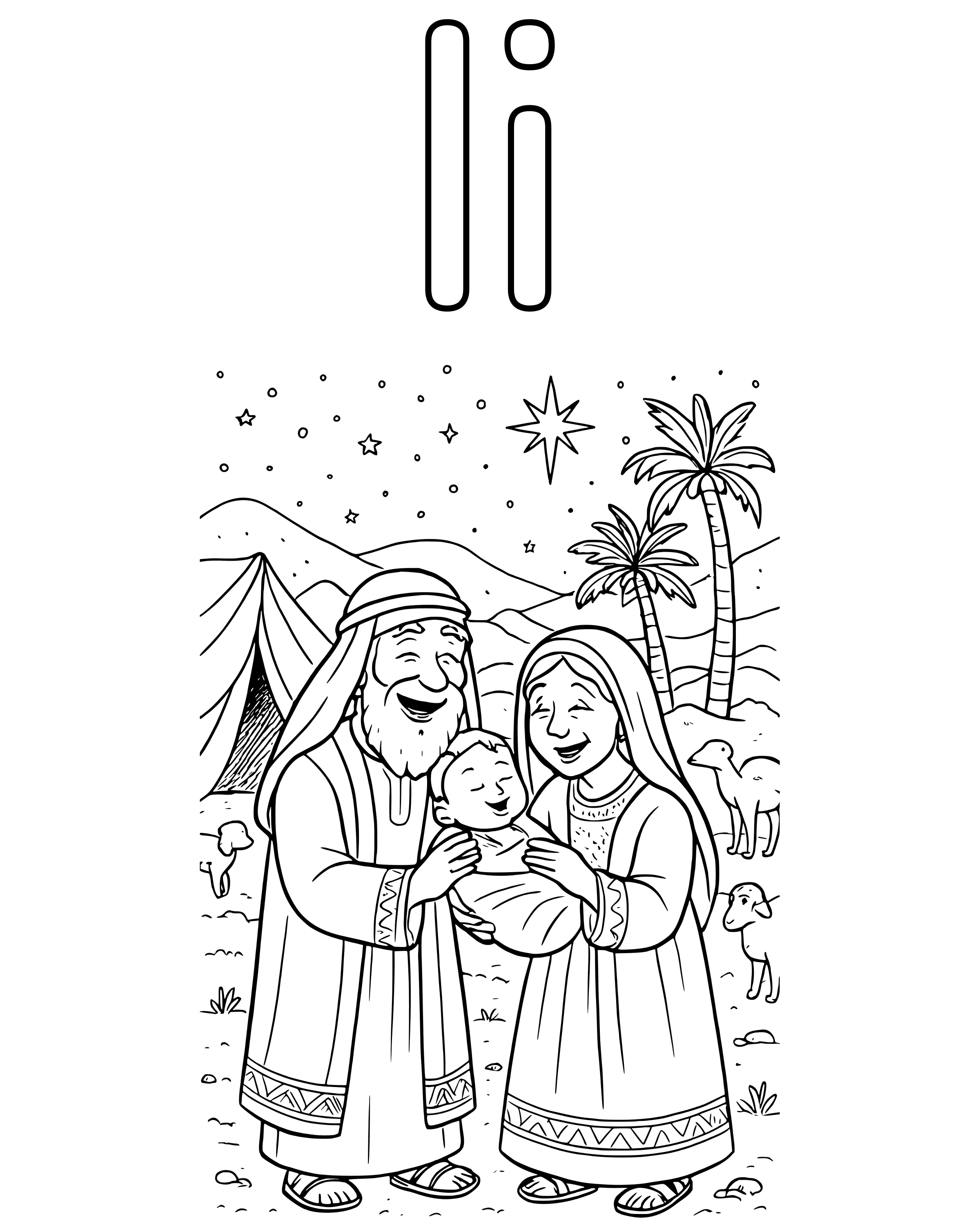 Detailed I Is for Isaac coloring page