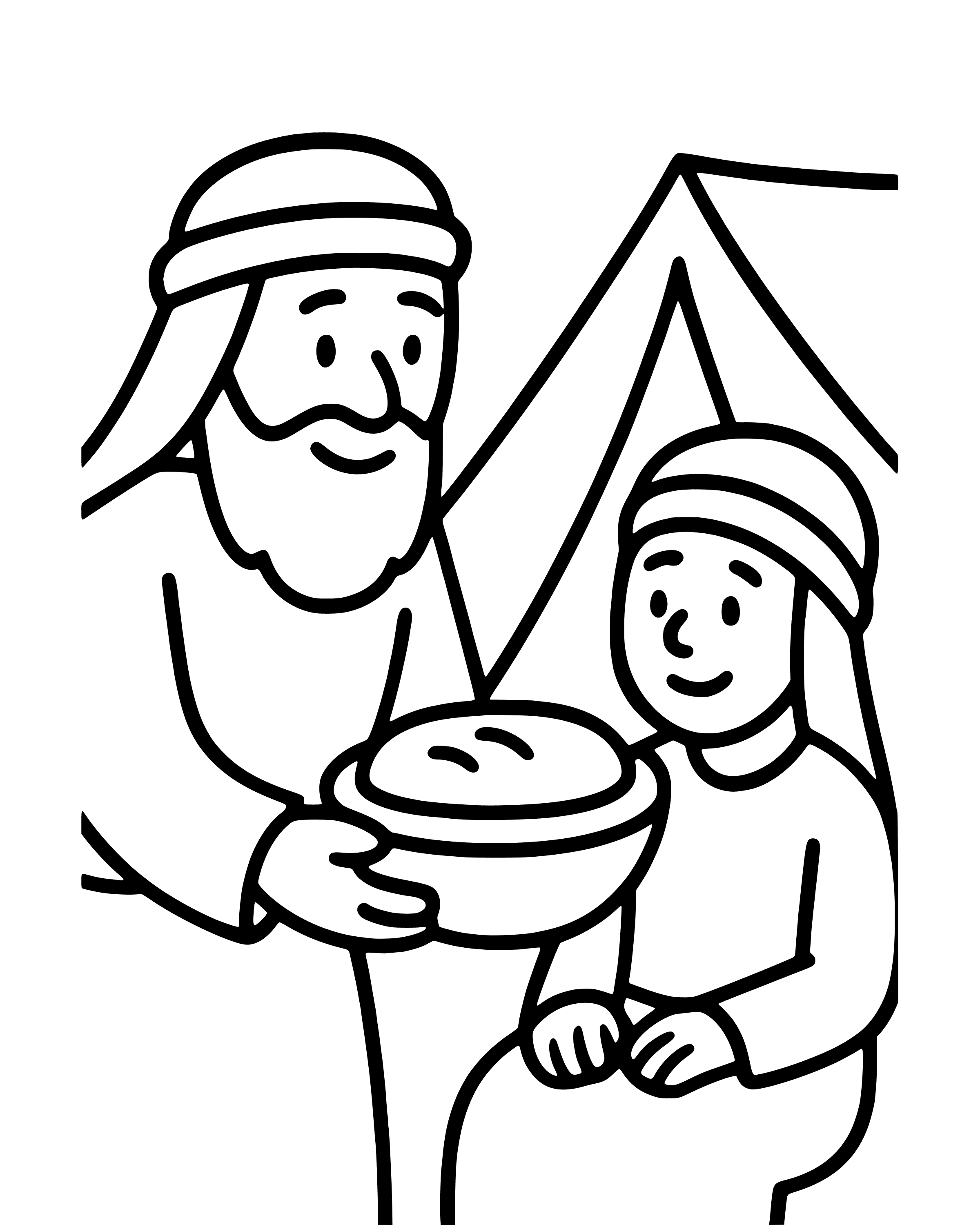 Easy Abraham Welcomes Three Visitors coloring page