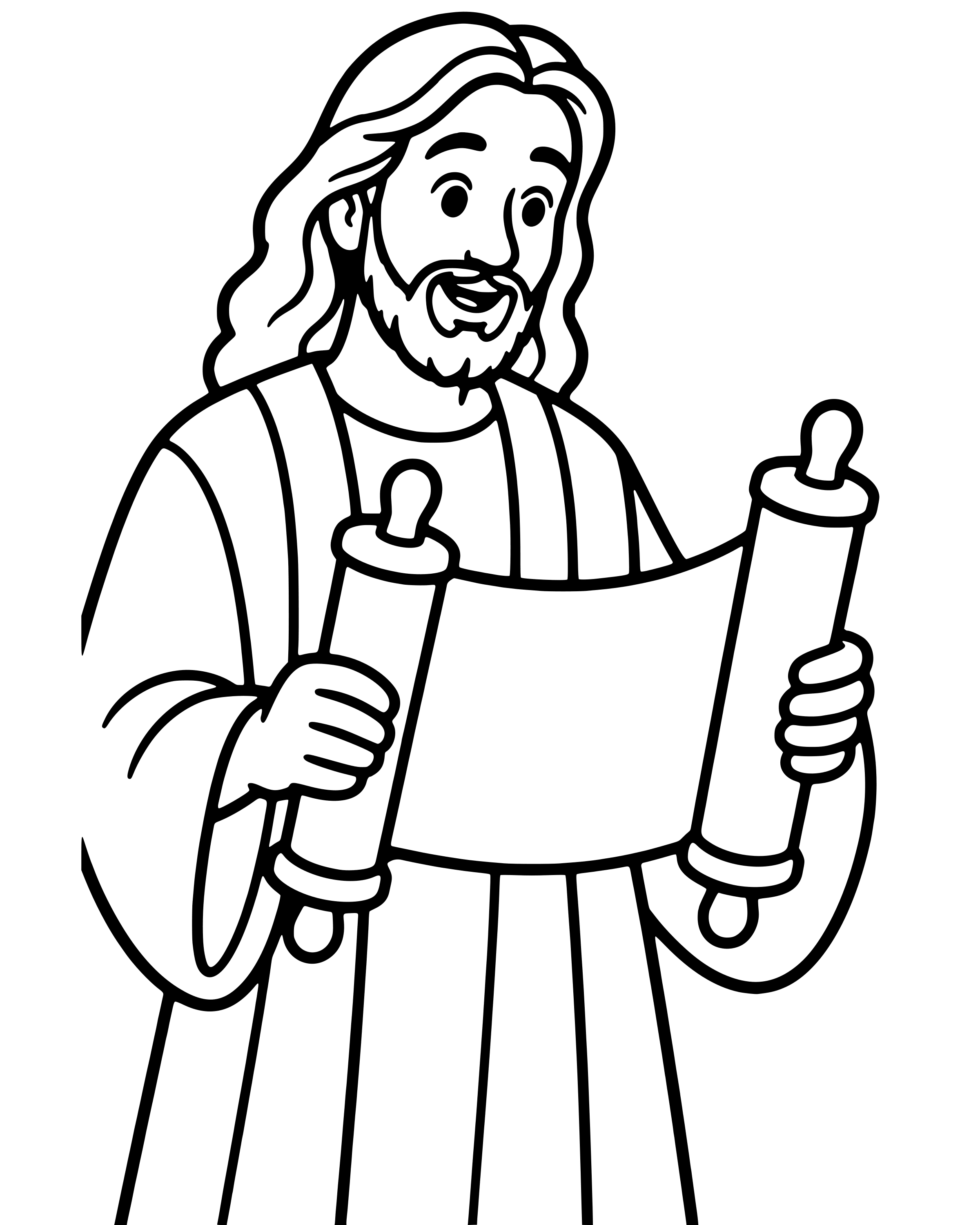 Easy Jesus Reads in the Synagogue coloring page