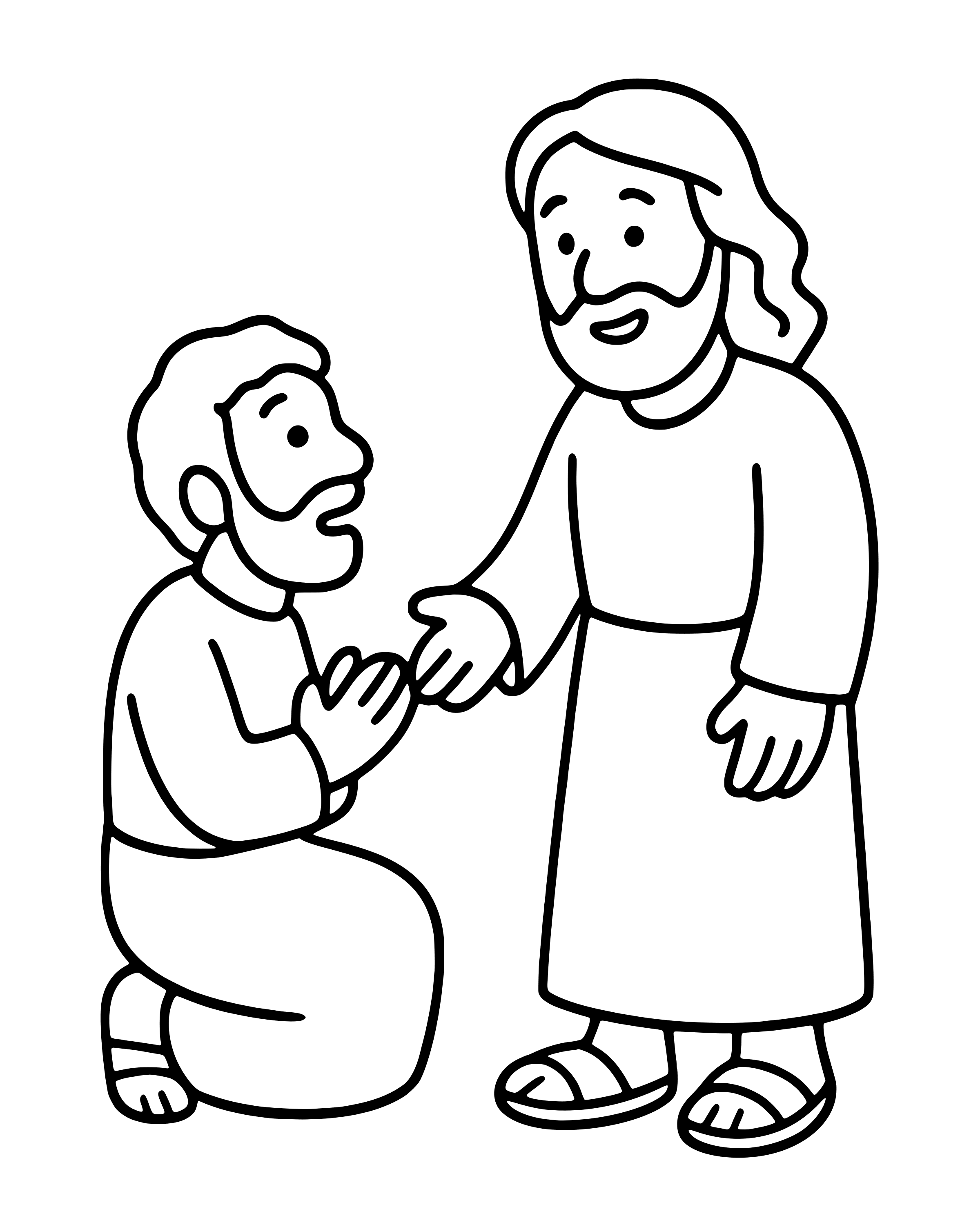 Easy Jesus and Thomas coloring page