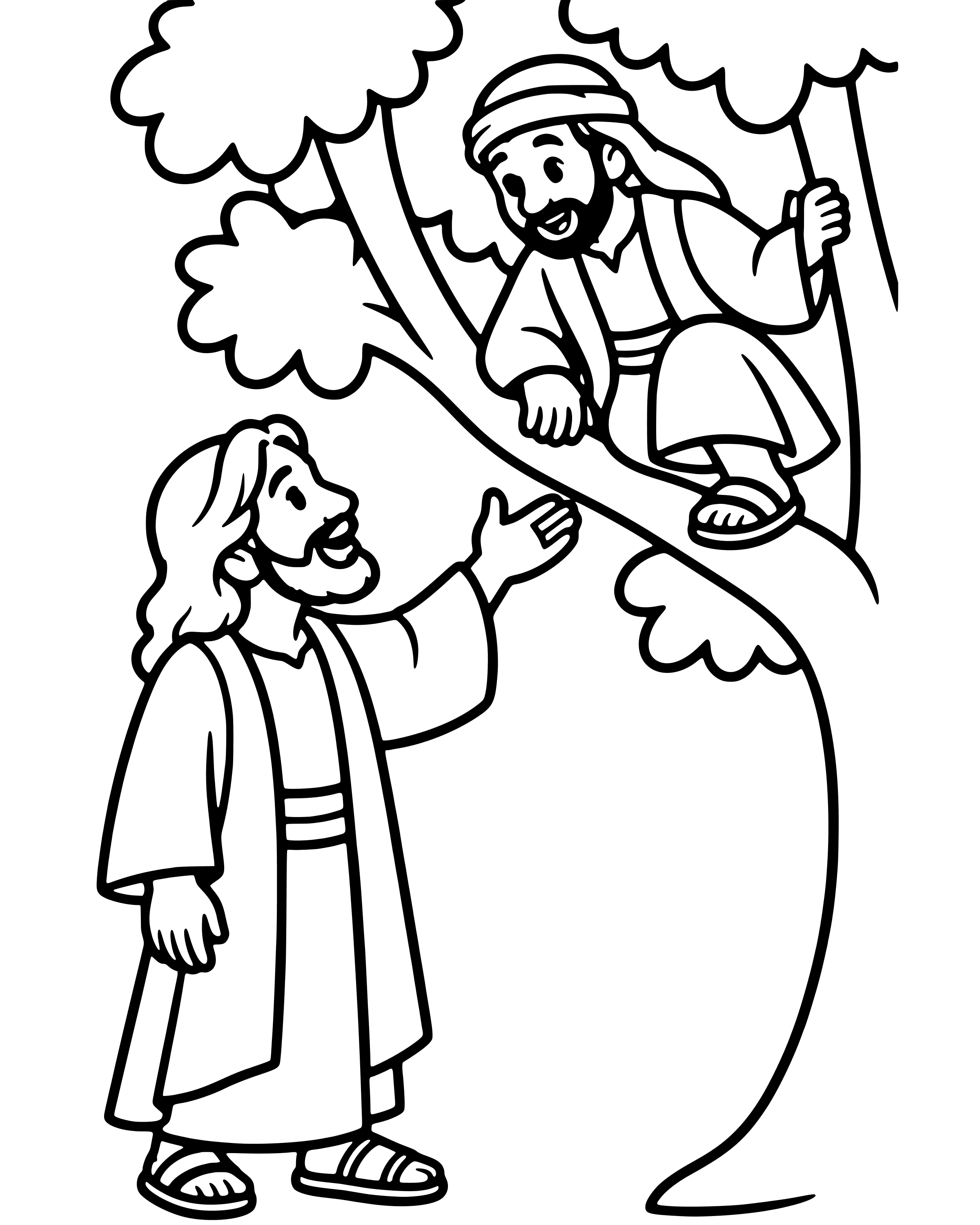 Easy Zacchaeus, Come Down! coloring page