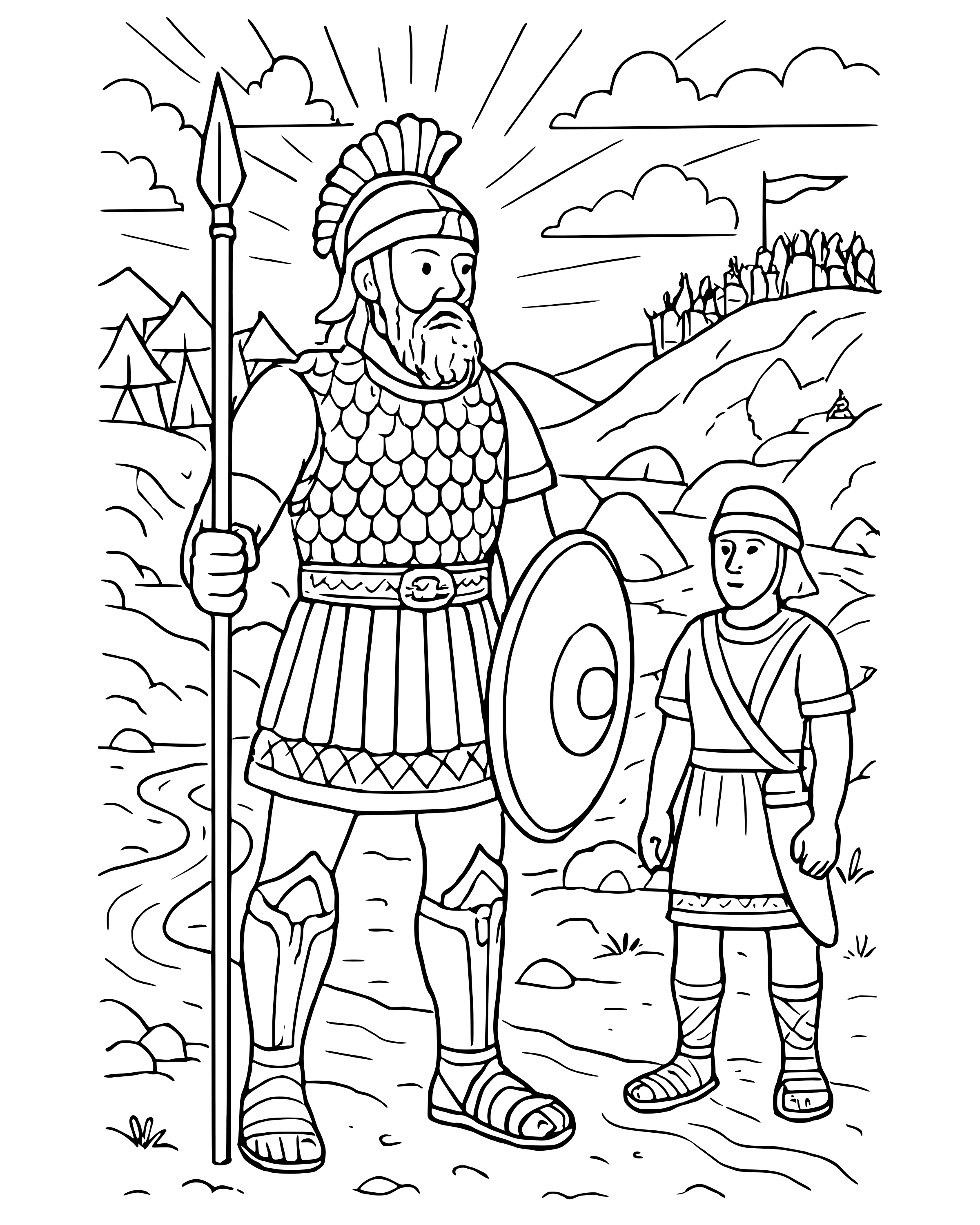 Detailed Goliath the Giant coloring page