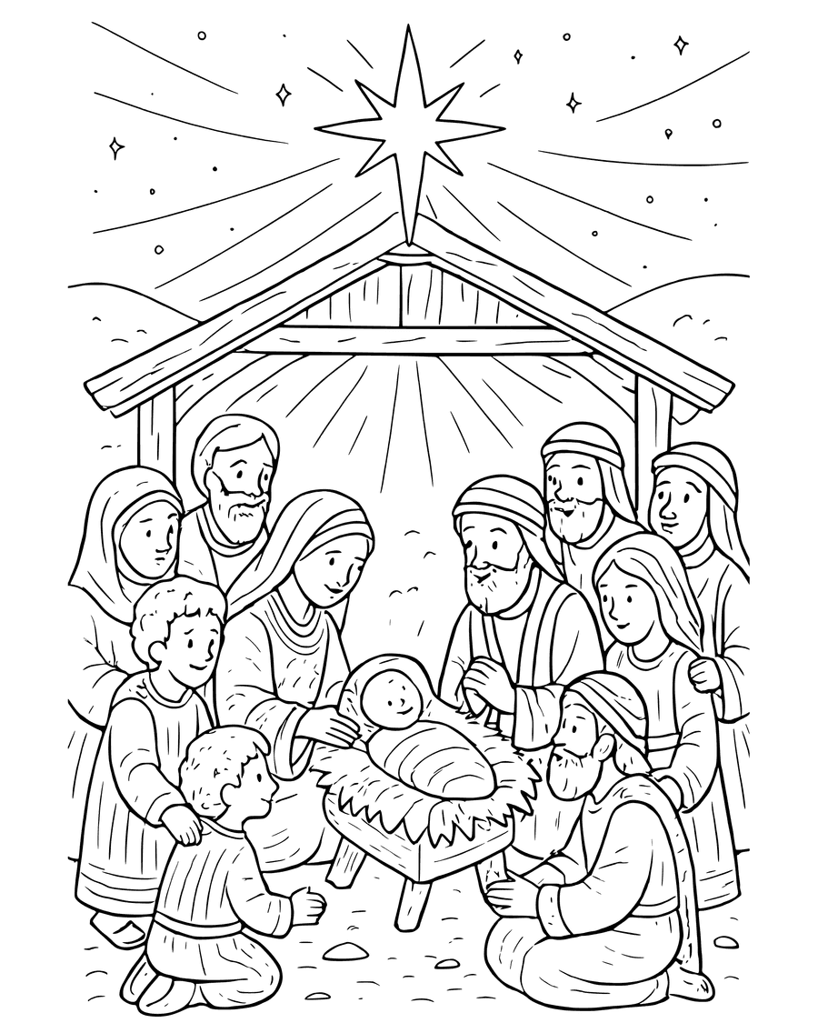 Detailed Immanuel, God with Us coloring page