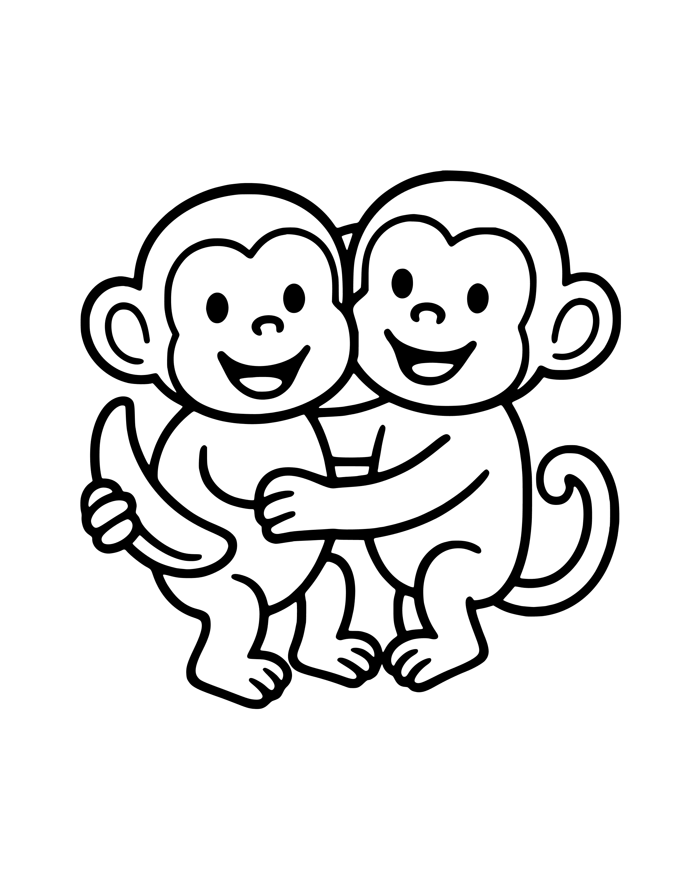 Easy Two by Two: Monkeys coloring page
