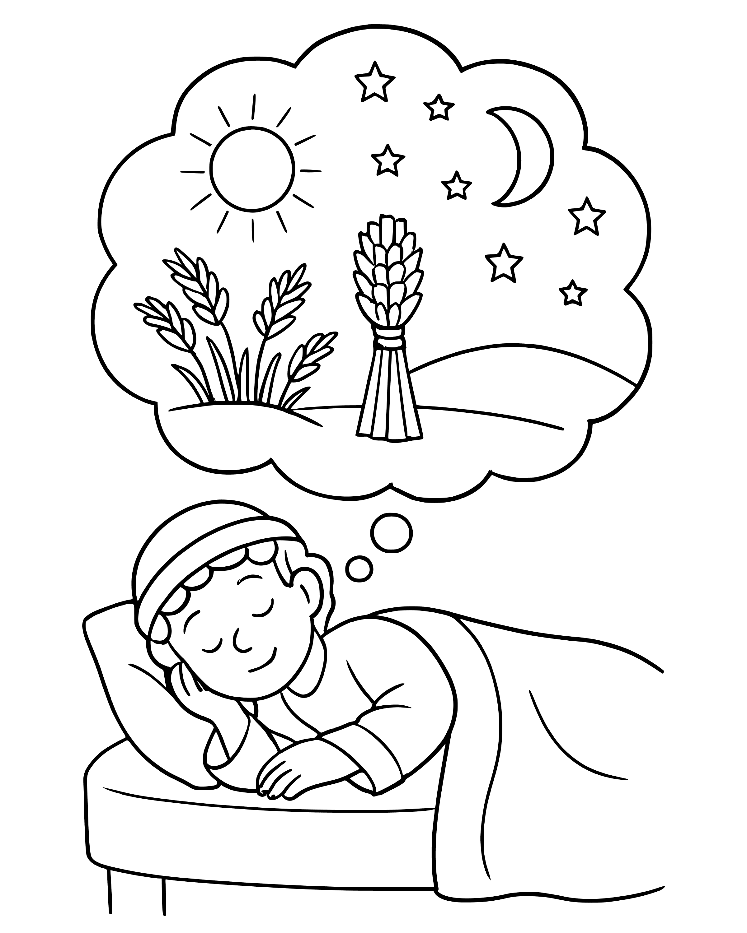 Simple Joseph's Dreams coloring page