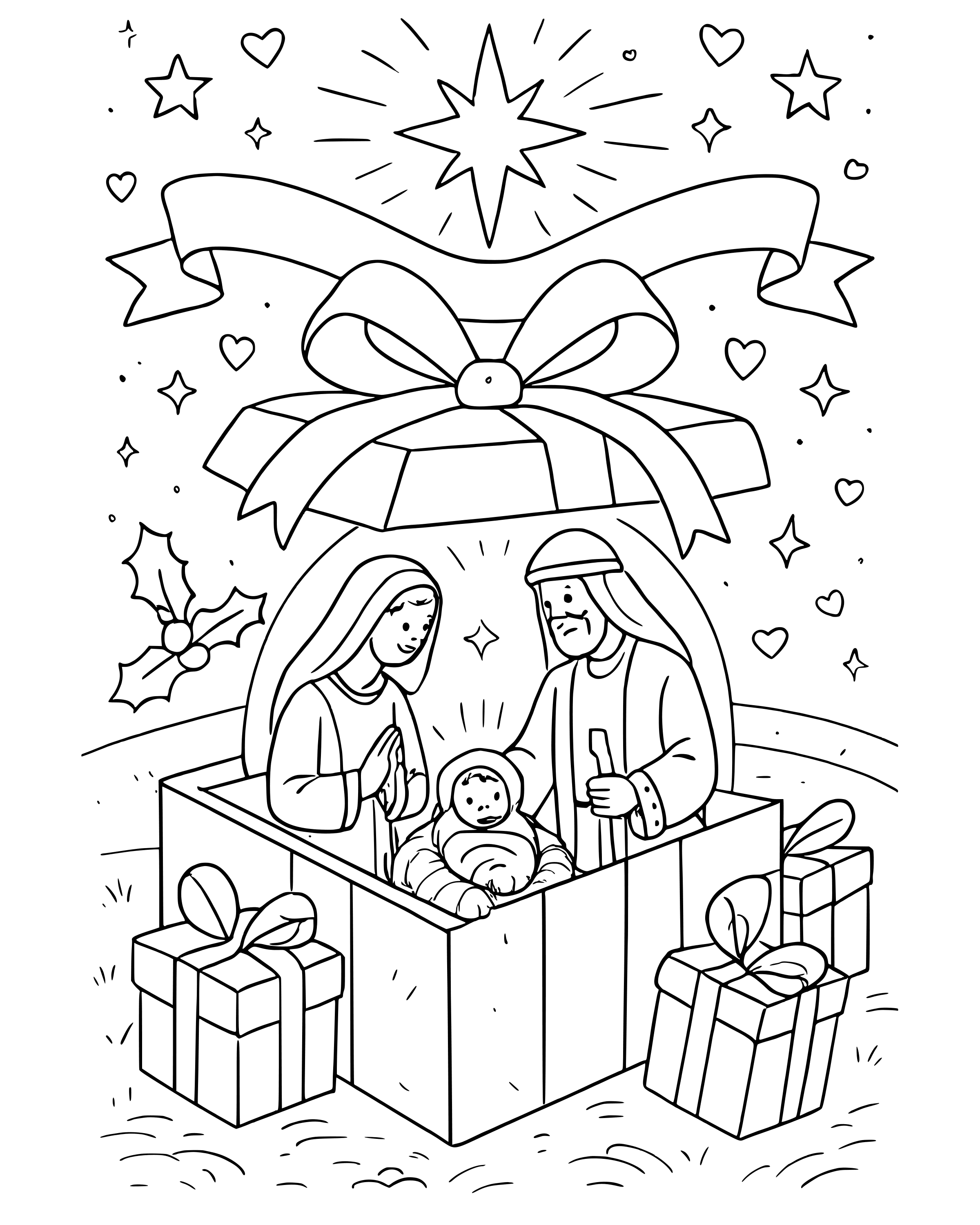 Detailed God's Greatest Gift coloring page