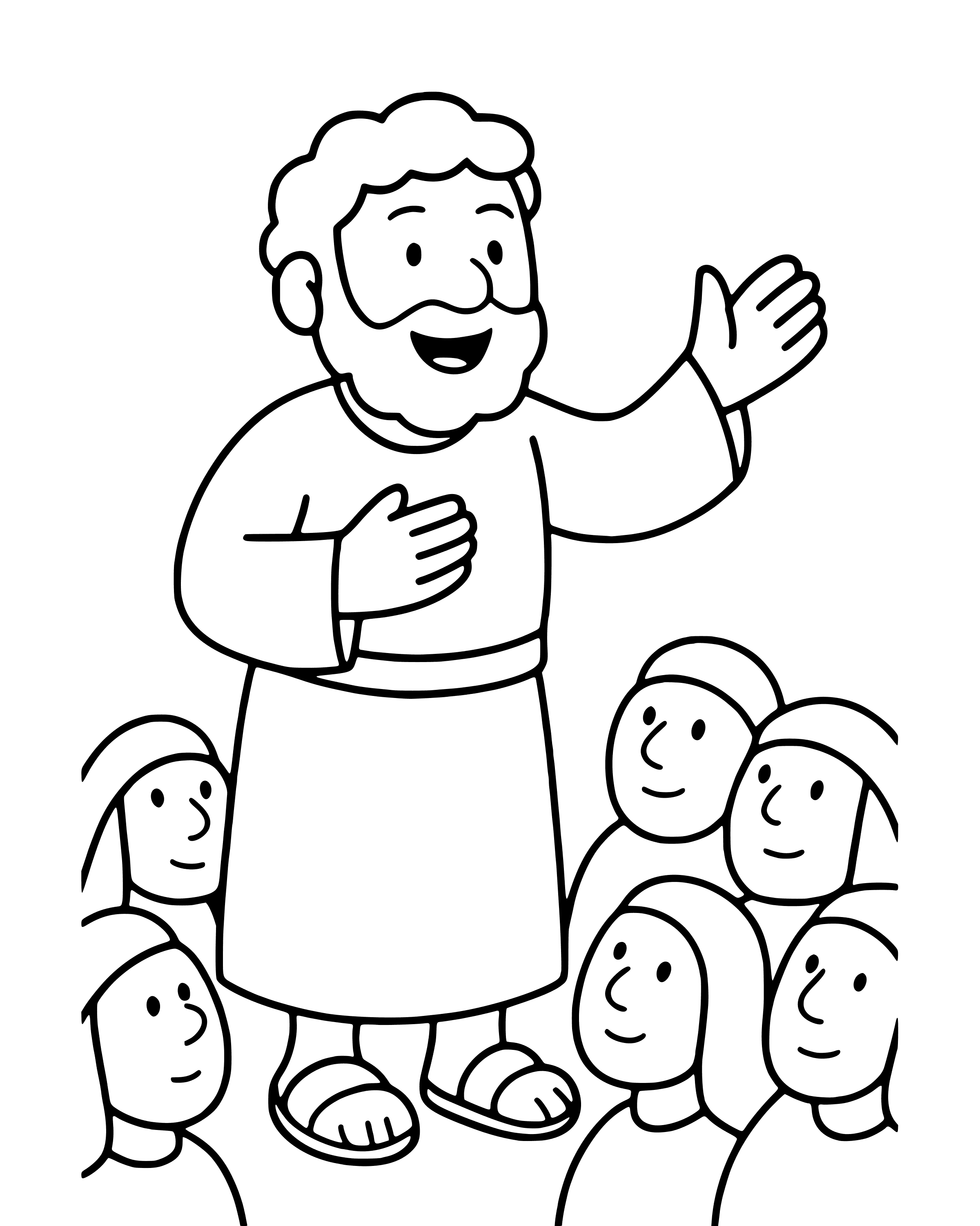 Easy Peter Speaks to the Crowd coloring page