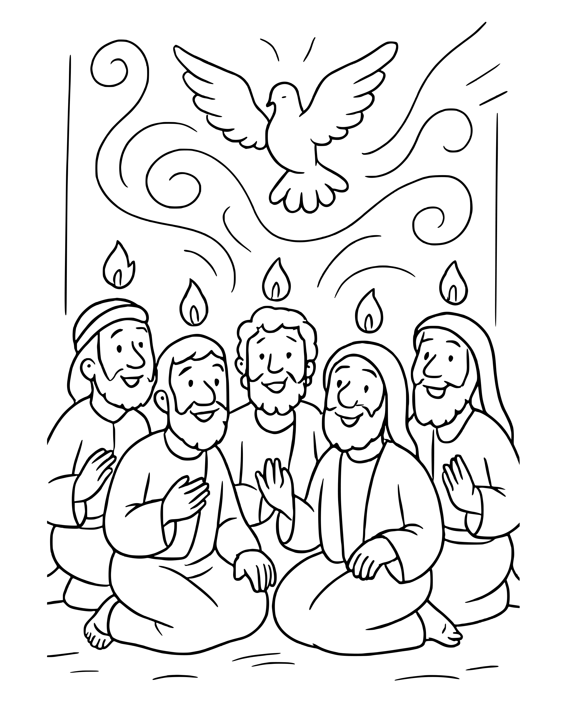 Simple Tongues of Fire coloring page