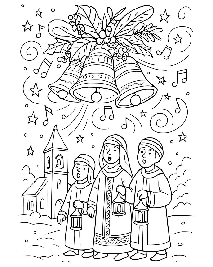Detailed Joy to the World coloring page