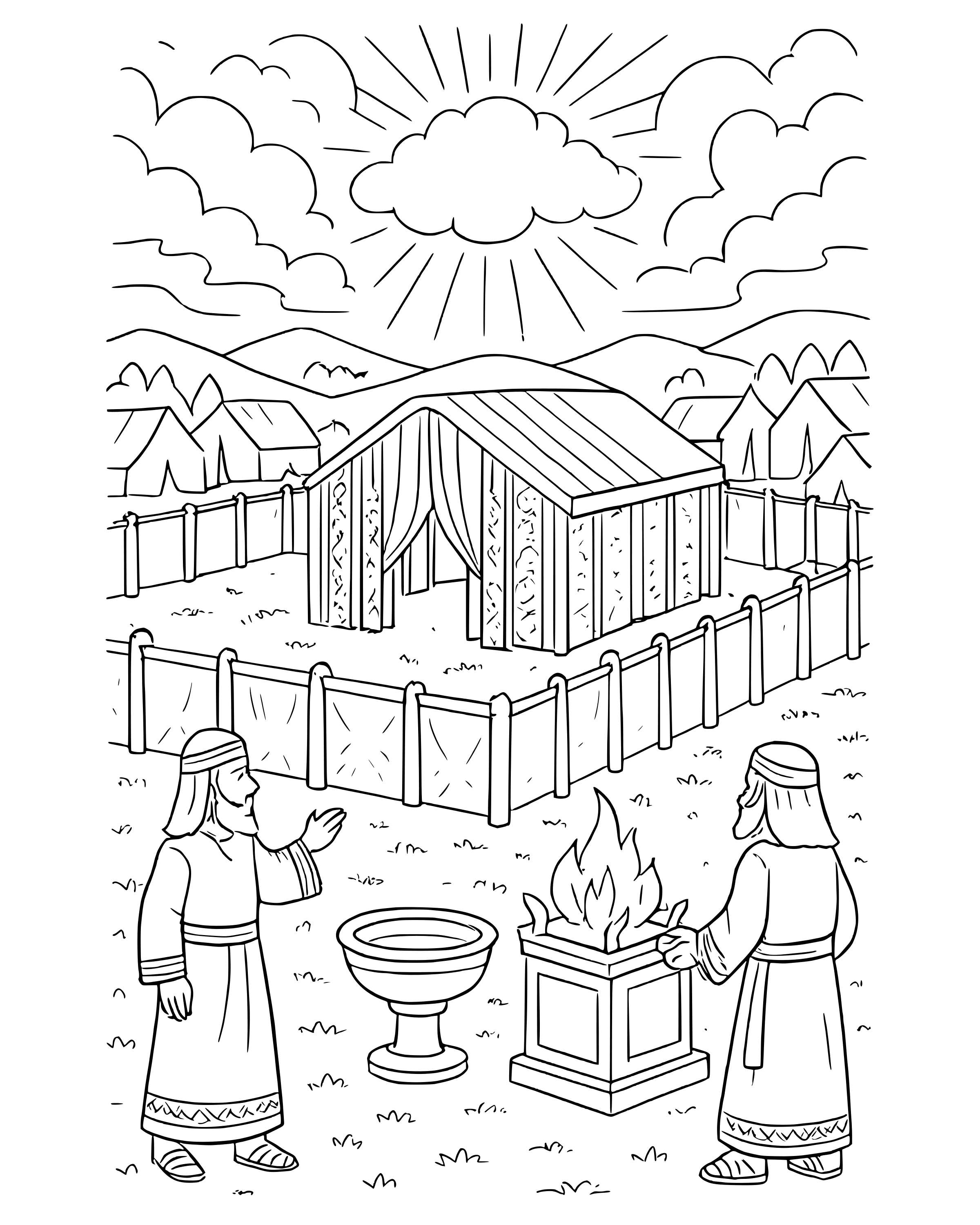 Detailed The Tabernacle: God's Special Tent coloring page