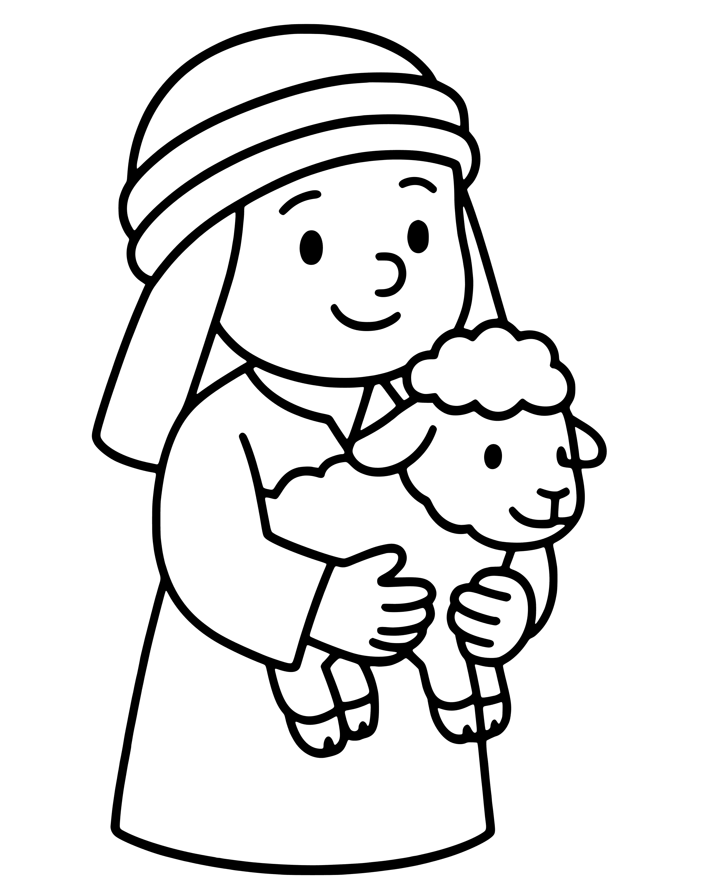 Easy The Shepherd Boy and His Lamb coloring page