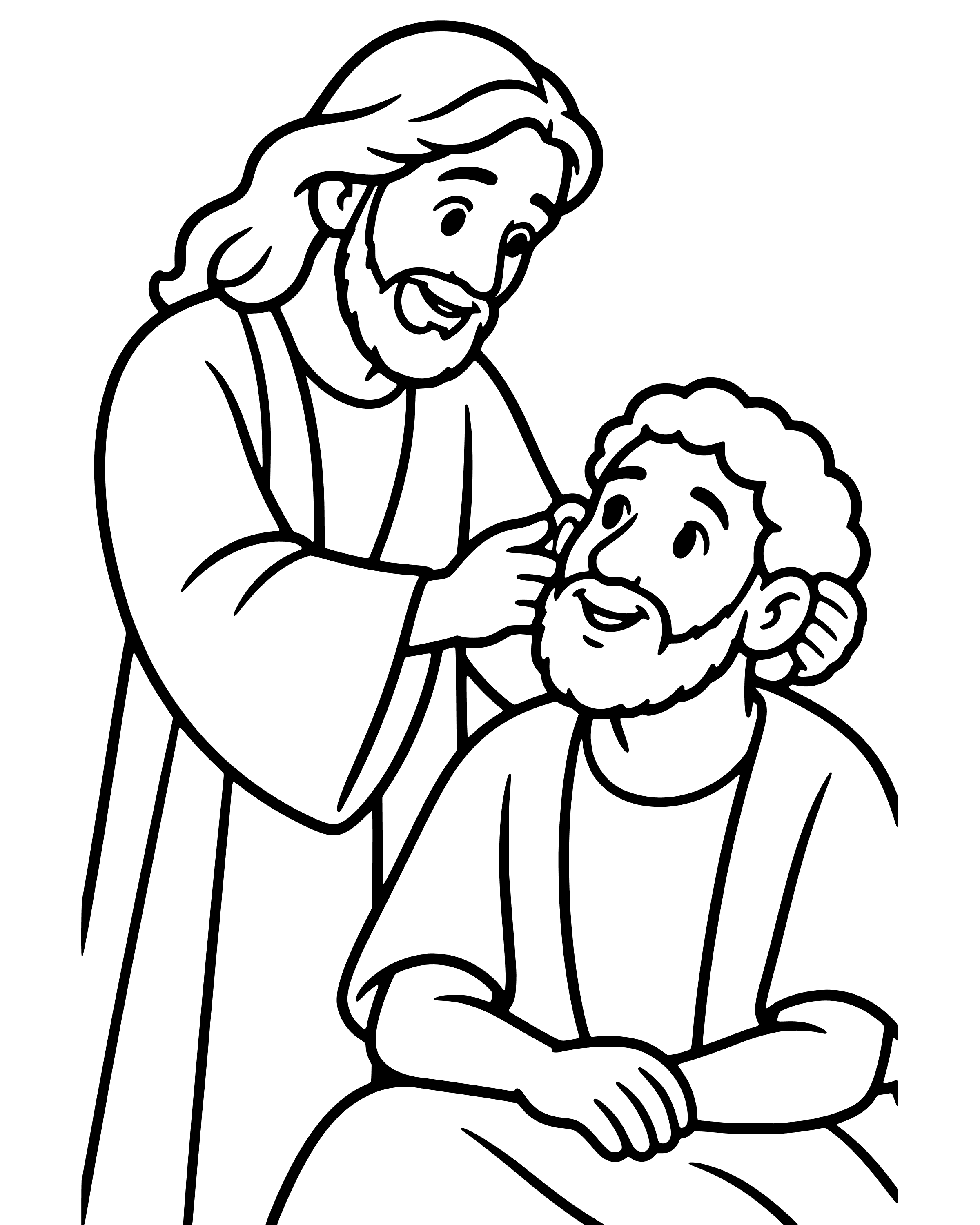 Easy Jesus Heals a Man Who Could Not Hear coloring page