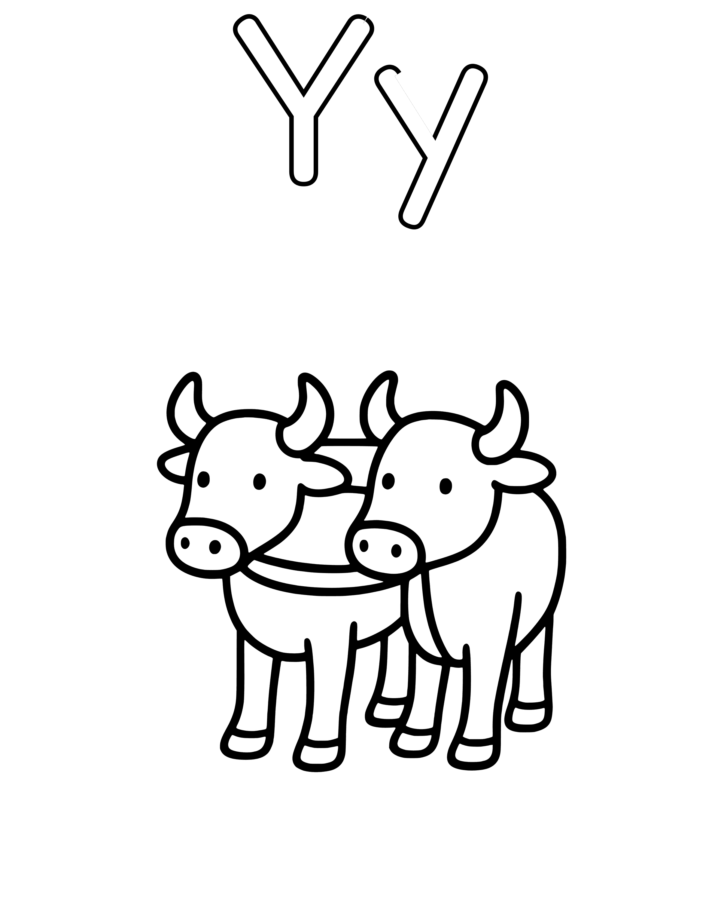 Easy Y Is for Yoke coloring page